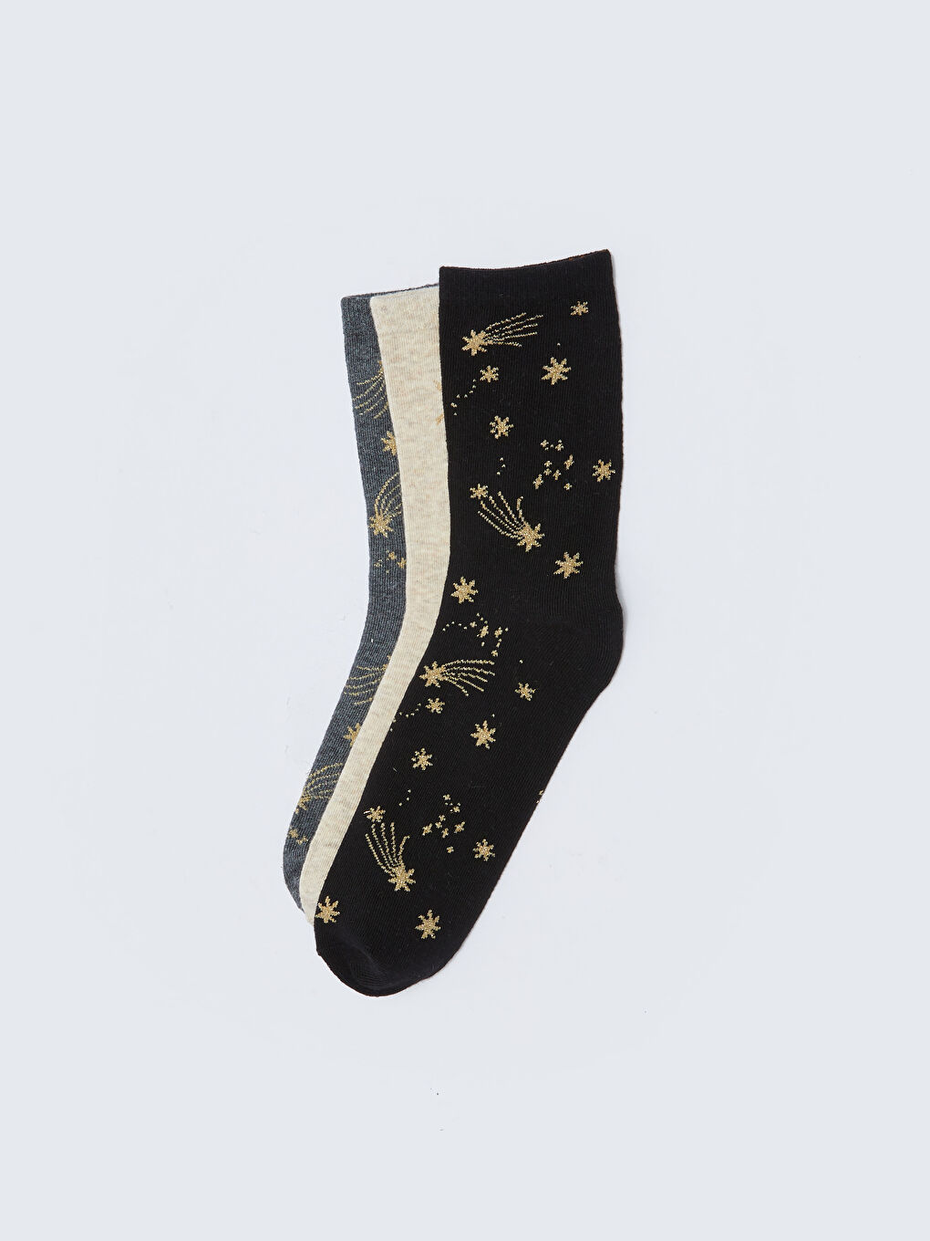 LCW DREAM Gemusterte Knöchelsocken für Damen 3er-Pack -W25818Z8-CVL