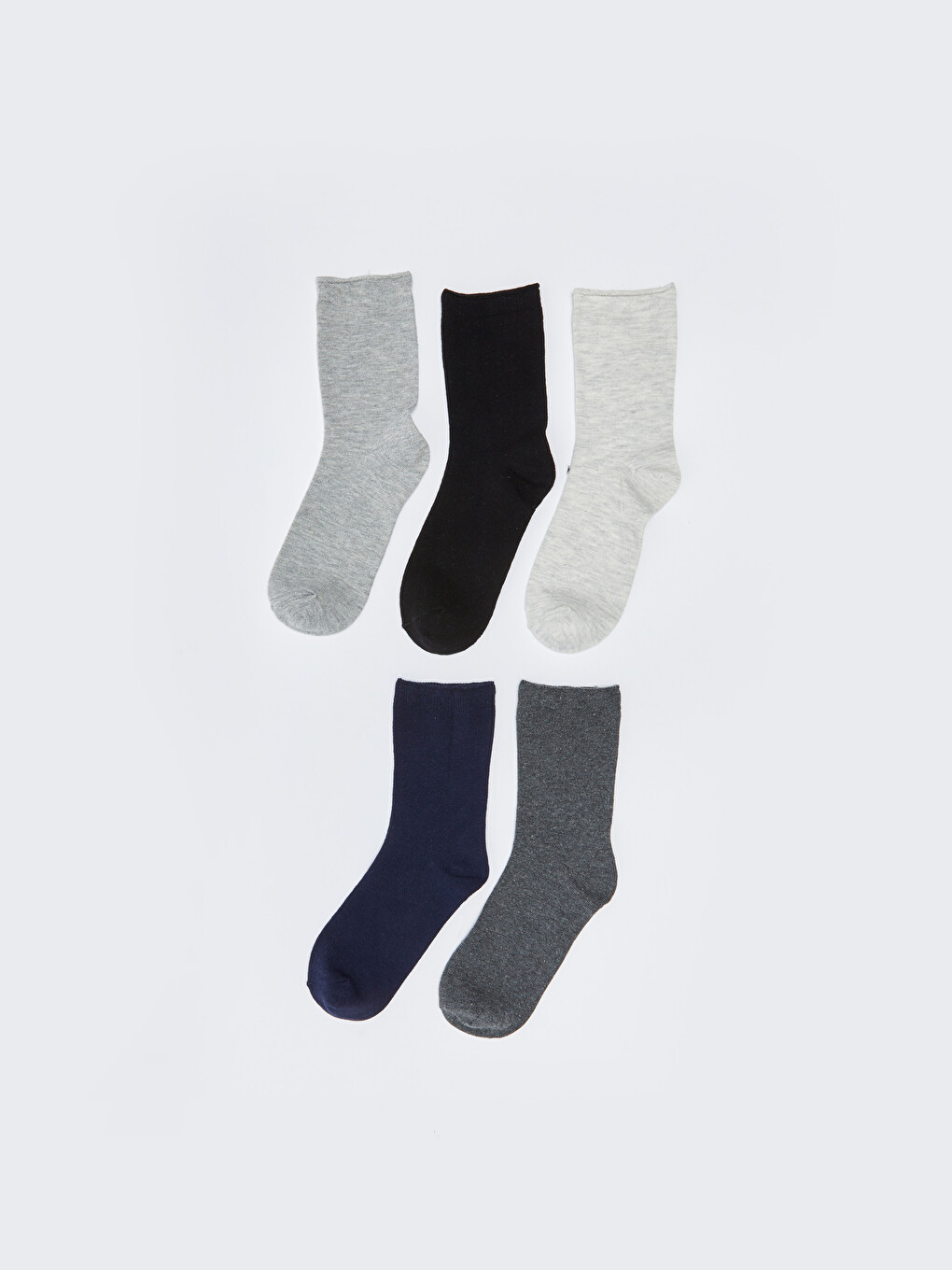 Women's Plain Ankle Socks 5 Pack-1