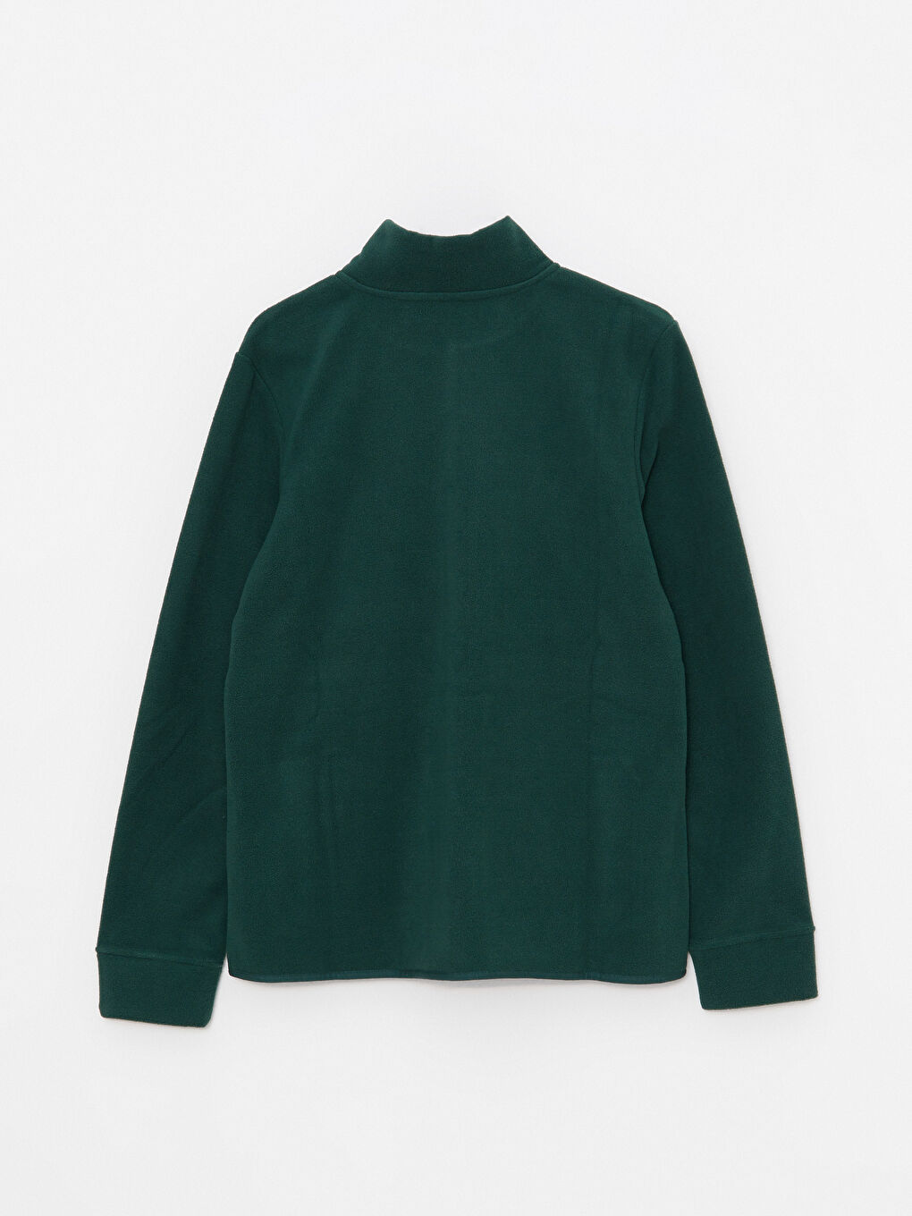 Yeşil Dik Yaka Düz Uzun Kollu Polar Kadın Spor Hırka-6