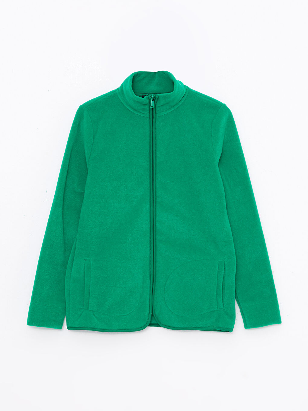 Turtle Neck Regular Long Sleeve Fleece Women's Sports Cardigan-6