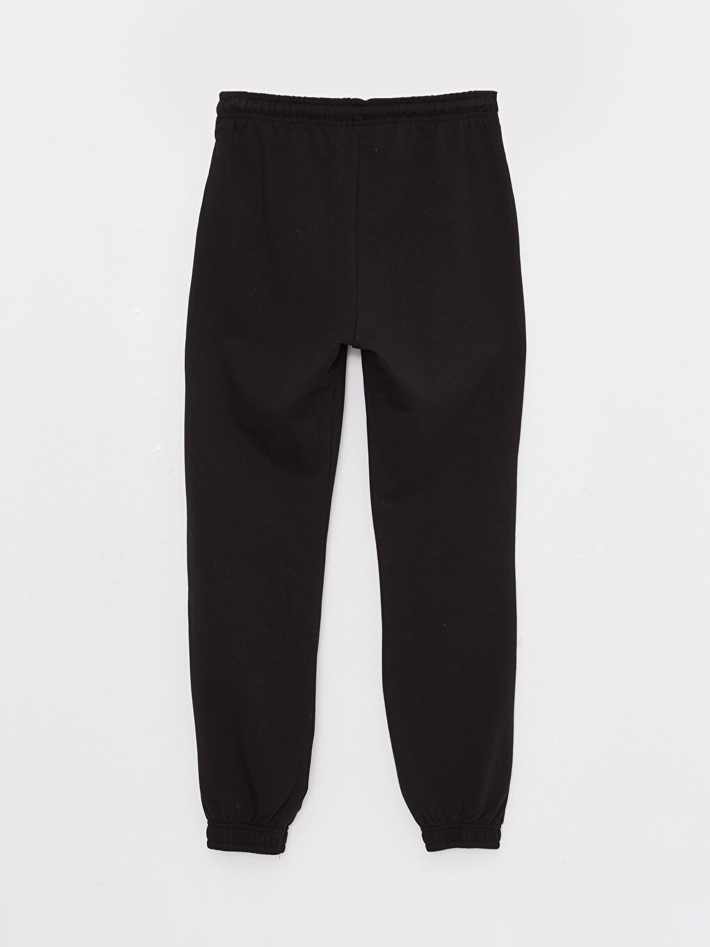 Siyah Kadın Beli Lastikli Düz Jogger Eşofman Altı-6