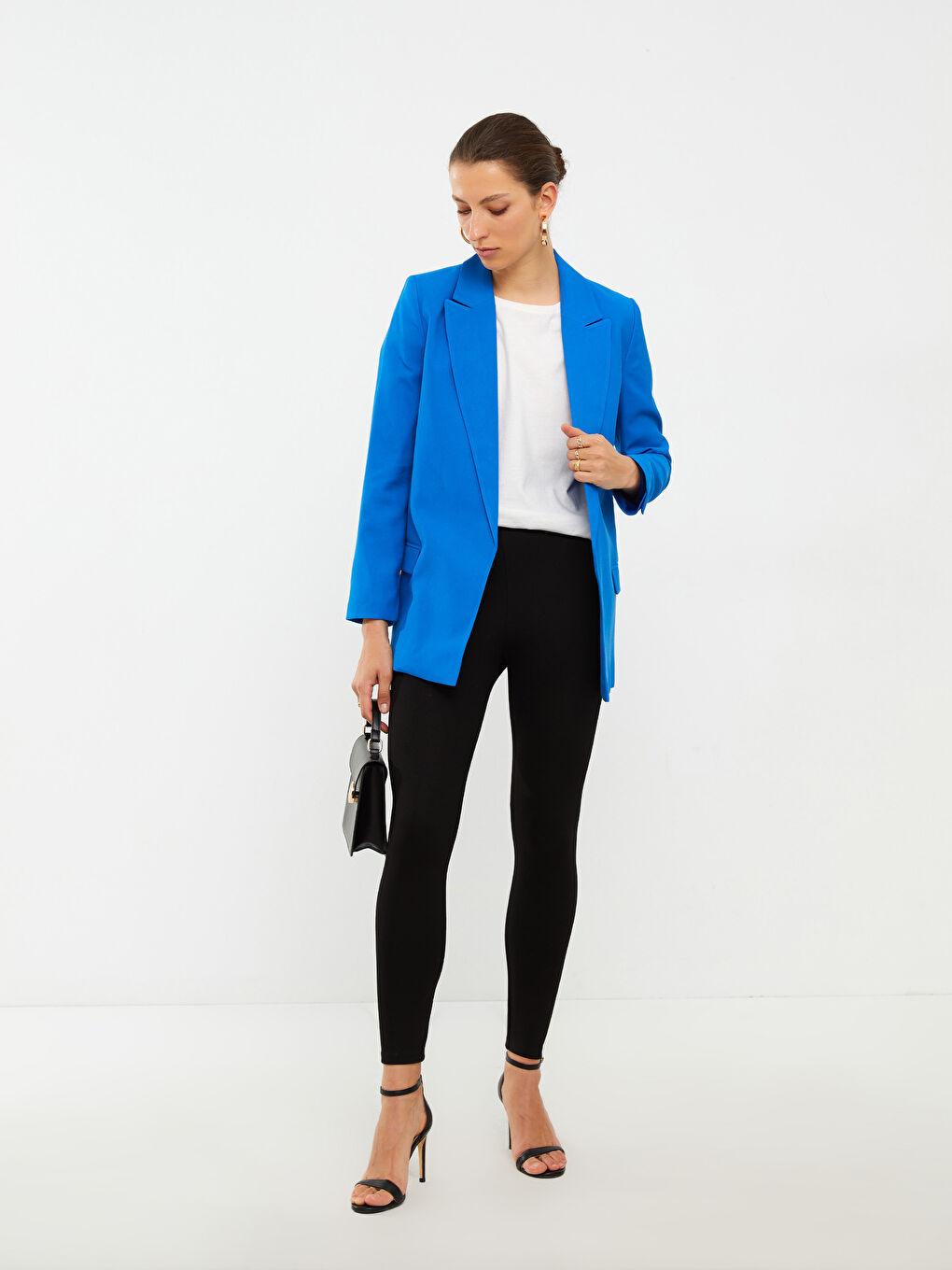 Әйелдерге арналған серпімді белдік өрнексіз леггинстер-1