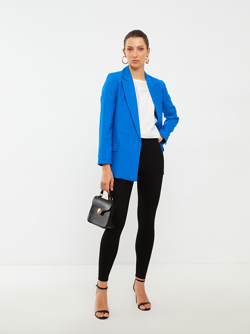 Әйелдерге арналған серпімді белдік өрнексіз леггинстер-2