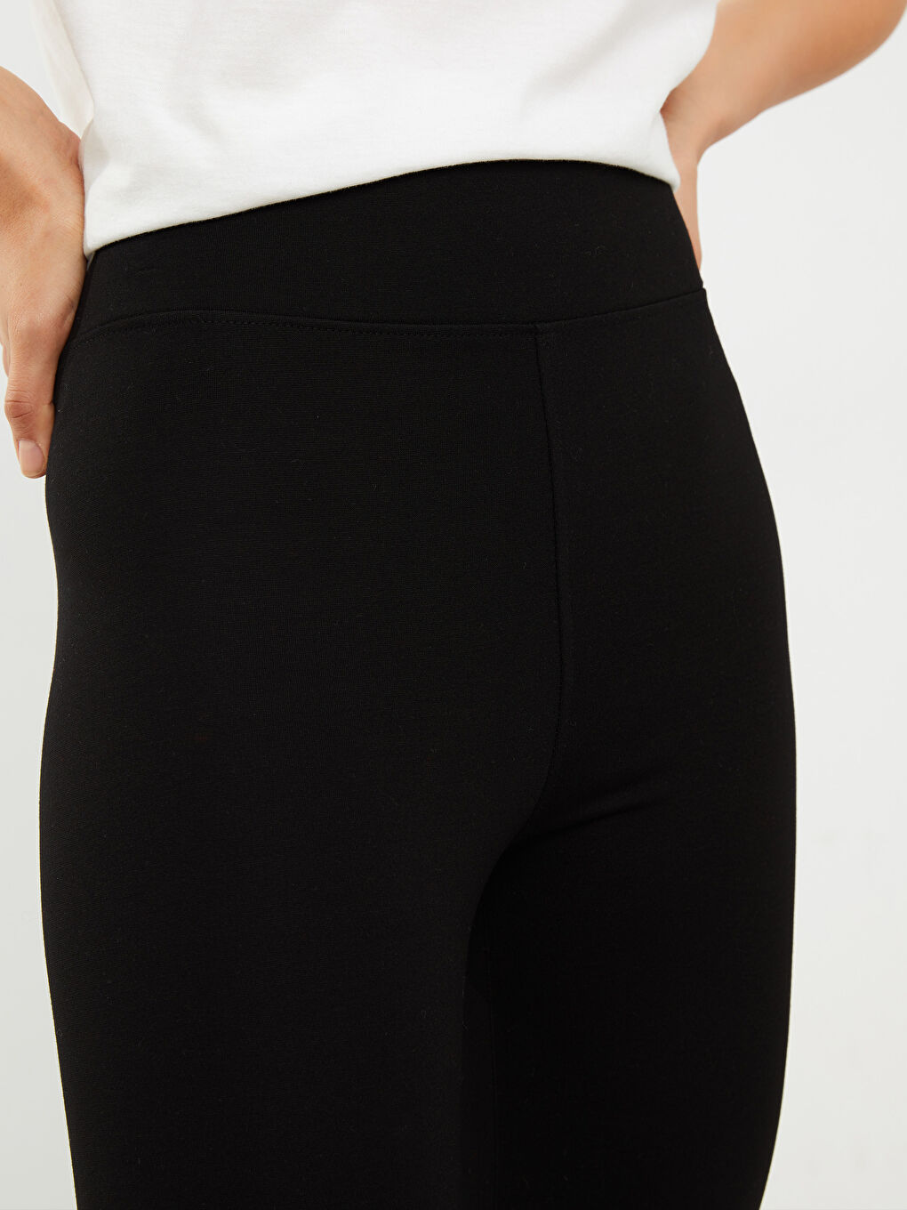 Әйелдерге арналған серпімді белдік өрнексіз леггинстер-3