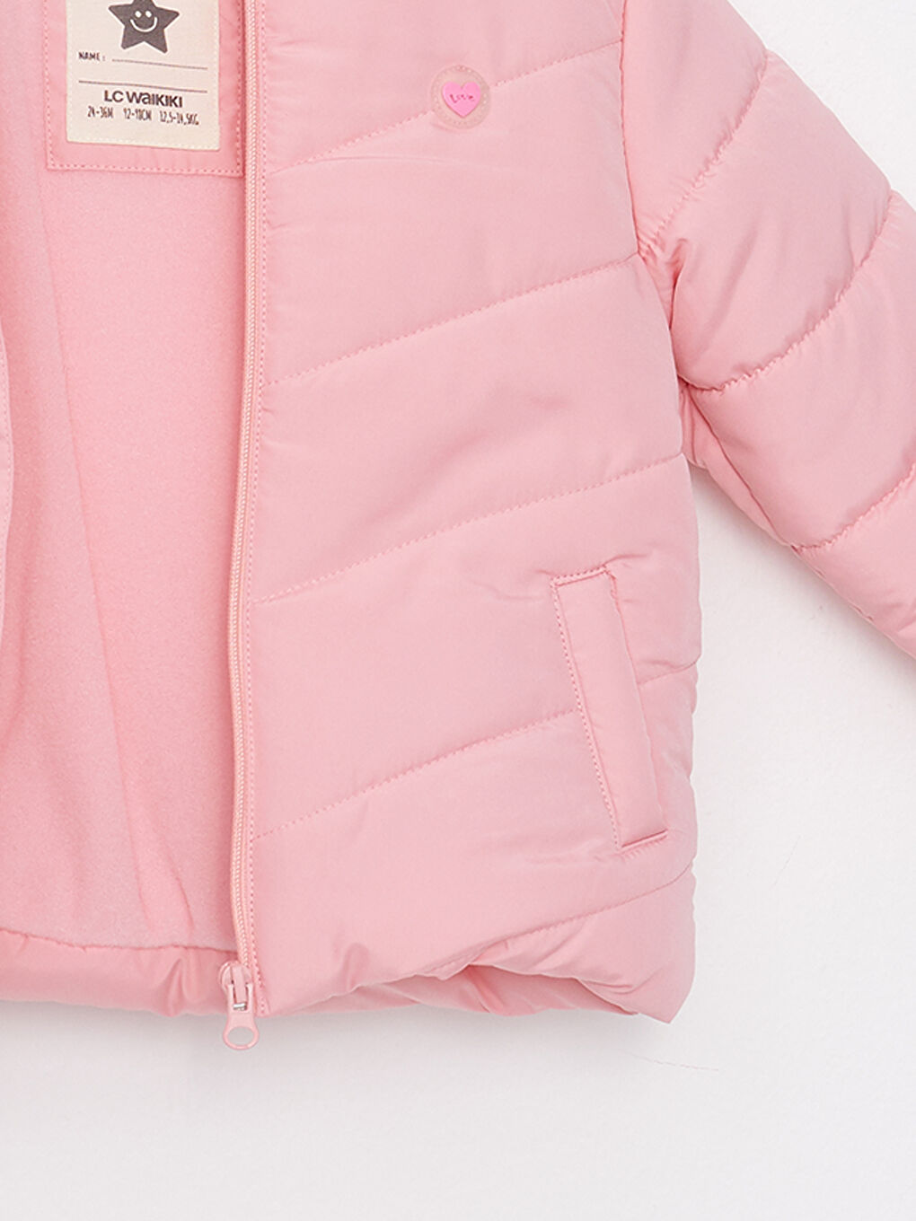 LCW ECO Hooded Long Sleeve Basic Baby Girl Coat -W25880Z1-RW8