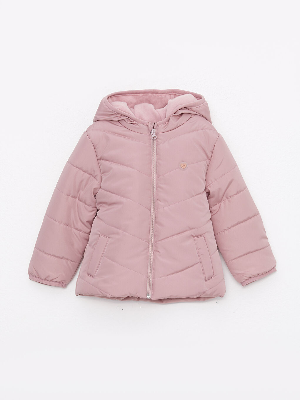 Hooded Long Sleeve Basic Baby Girl Coat
