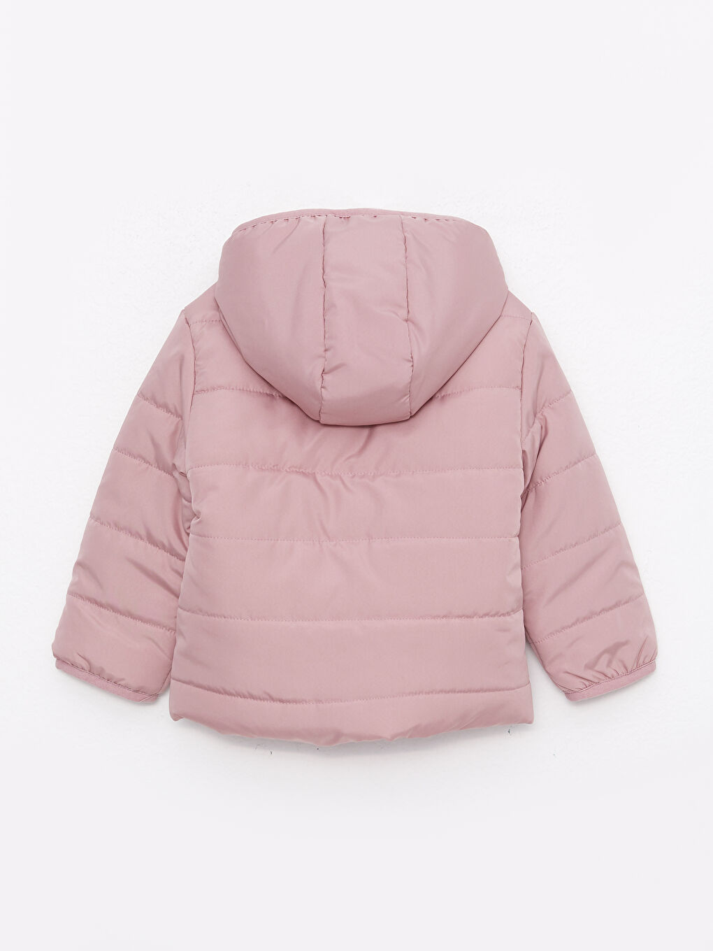Hooded Long Sleeve Basic Baby Girl Coat-1