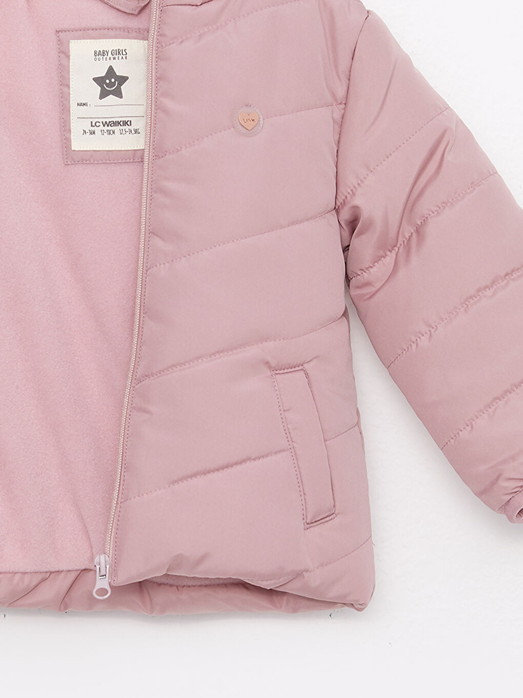 Hooded Long Sleeve Basic Baby Girl Coat-2