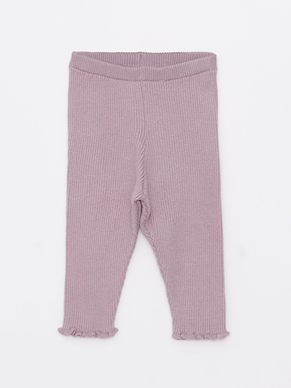 Set Bebelușă Basic cu Guler și Mânecă Lungă, Pulover Tricot și Pantaloni, 2 Bucăți-2