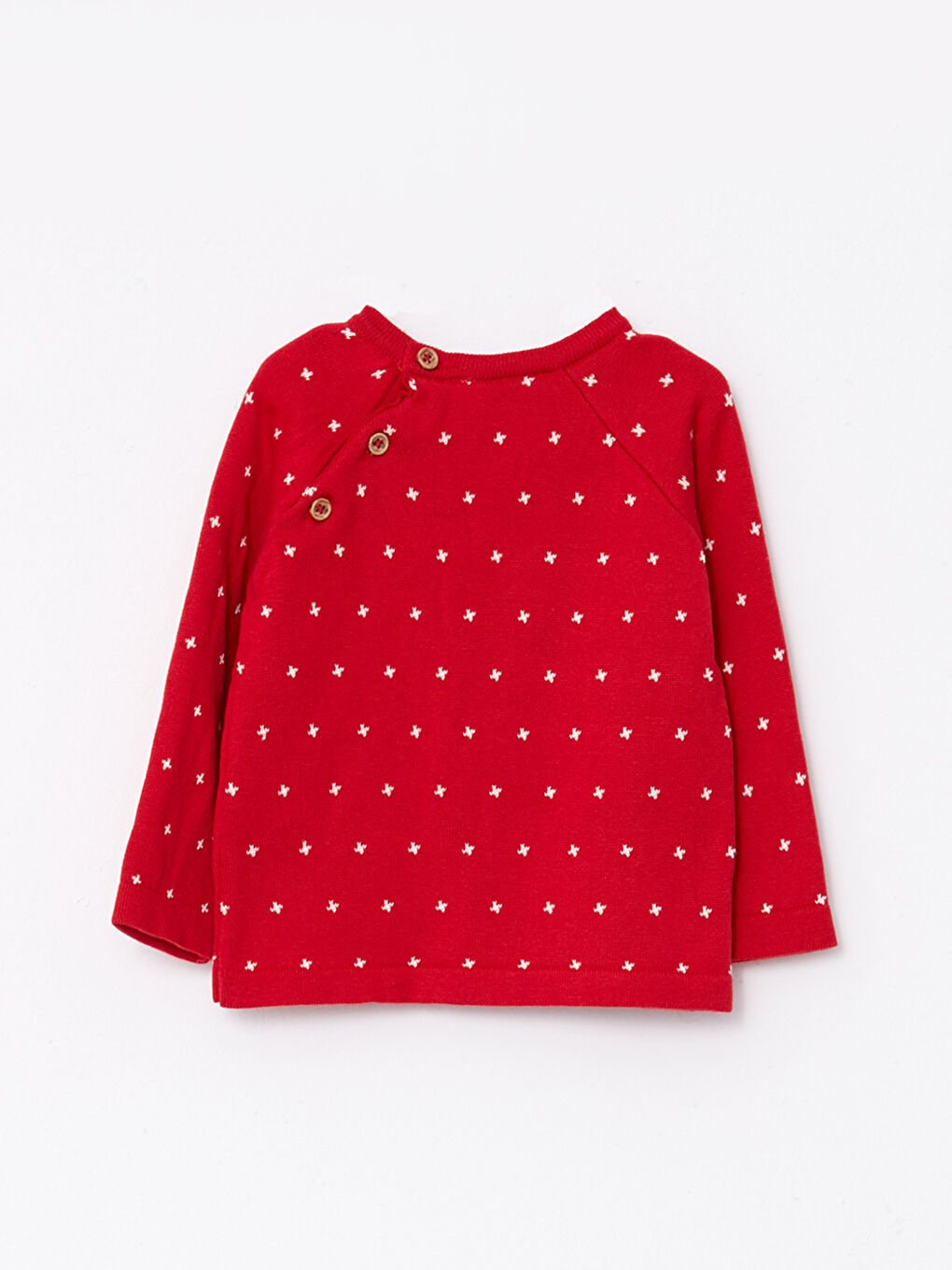 LCW baby Crew Neck Long Sleeve New Year Themed Baby Girl Tricot Sweater -W25905Z1-LTQ