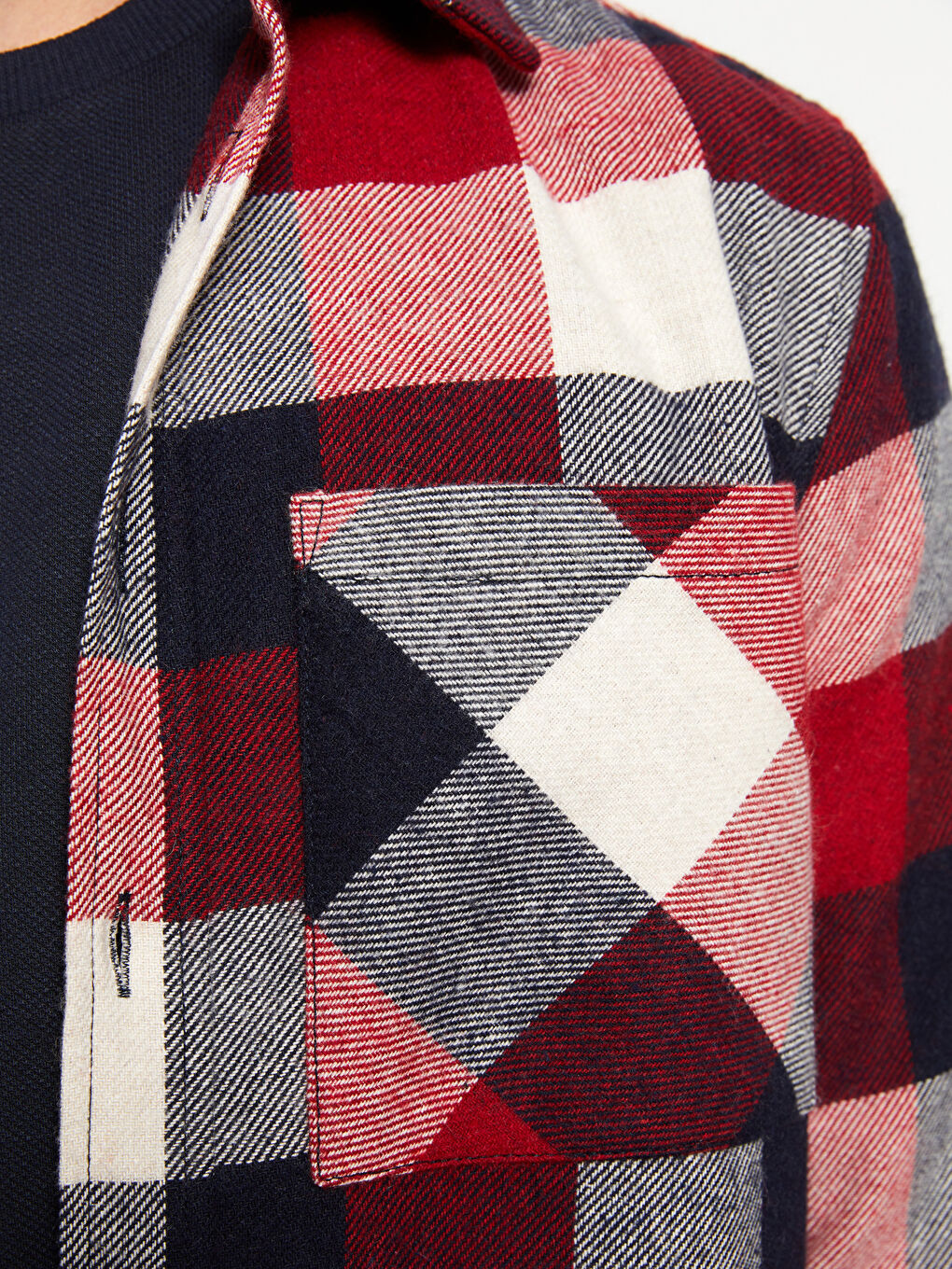 Kırmızı Regular Fit Uzun Kollu Ekose Erkek Oduncu Gömlek-2