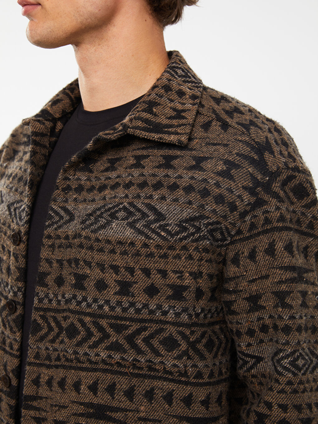 Comfortable Fit Long Sleeve Patterned Men's Lumberjack Shirt Jacket-3