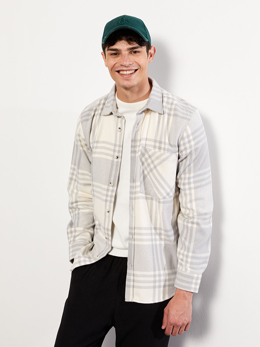 1826 Men's Sherpa Lined Full Zip Hooded Flannel Plaid Shirt