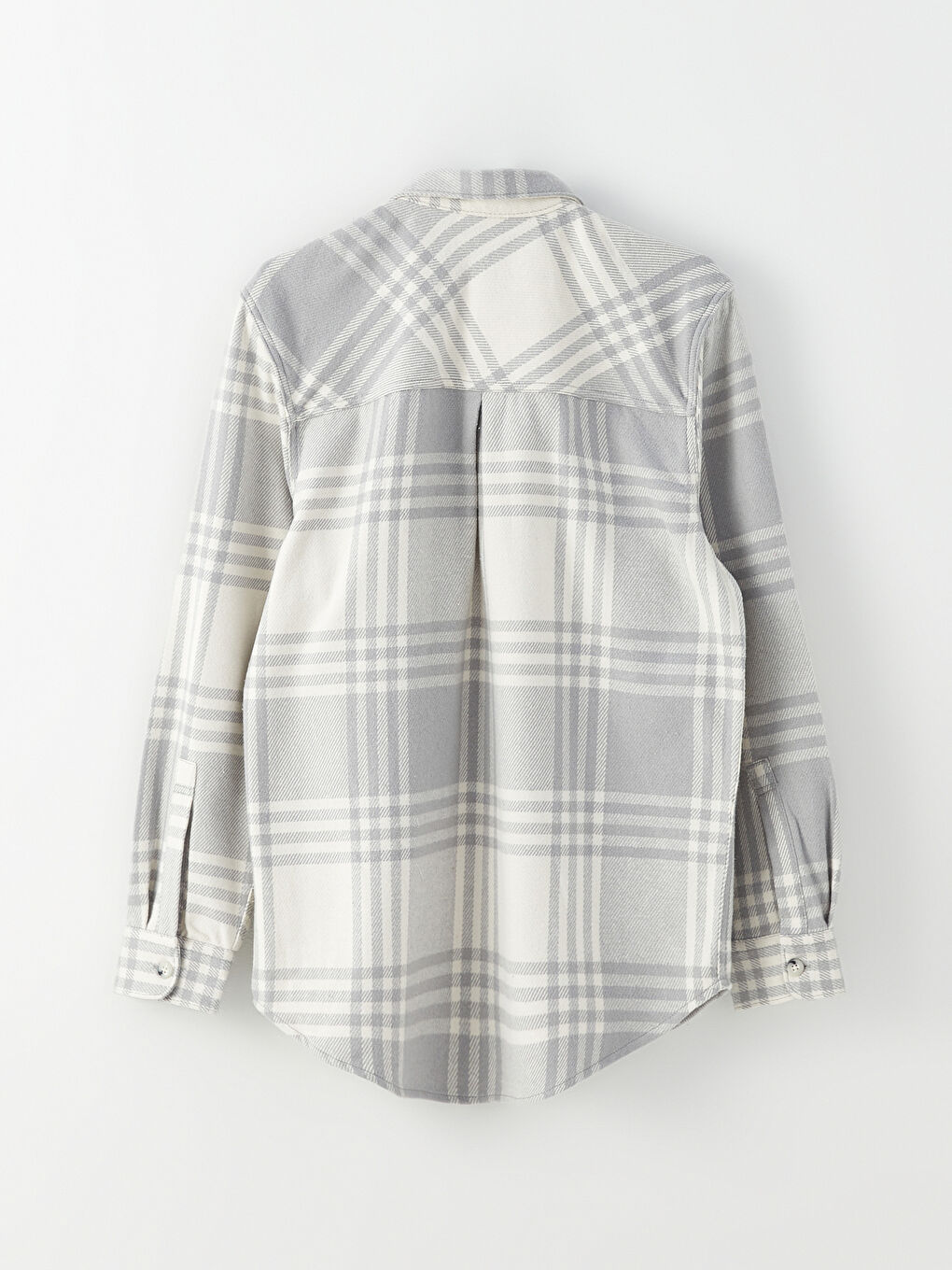 Gri Regular Fit Uzun Kollu Ekose Erkek Oduncu Gömlek Ceket-7