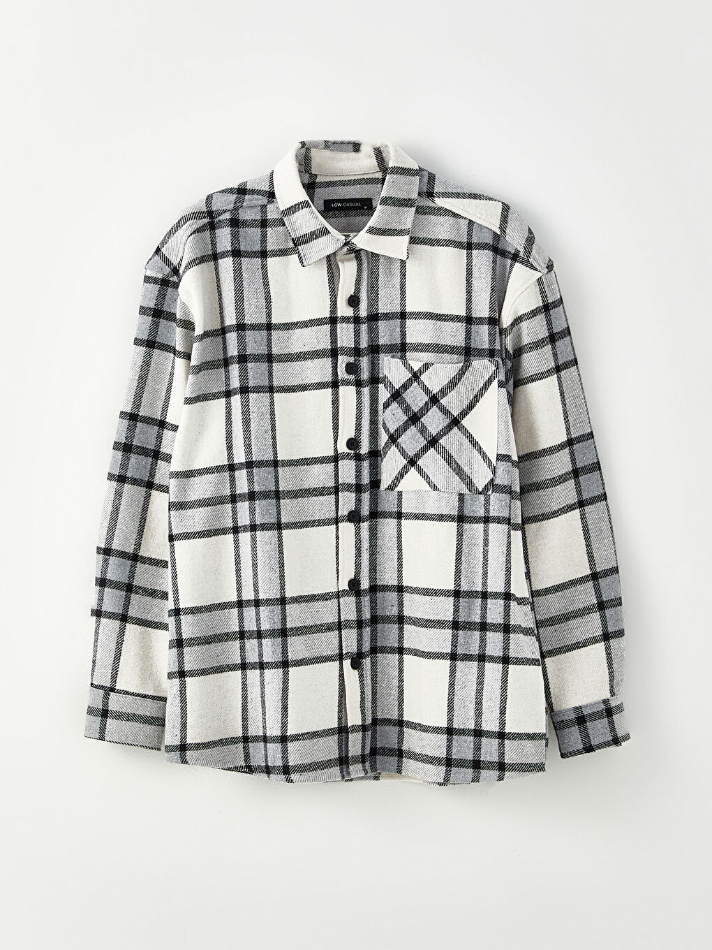 Relaxed Fit Long Sleeve Plaid Men's Flannel Shirt-5