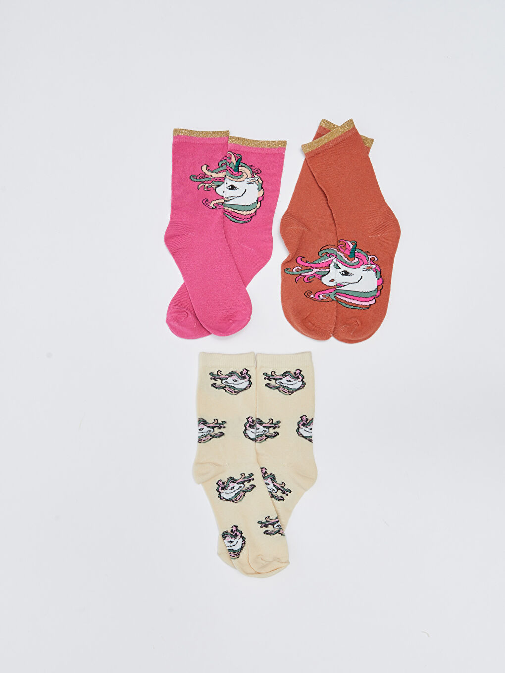Patterned Girls' Ankle Socks 5 Pack-2