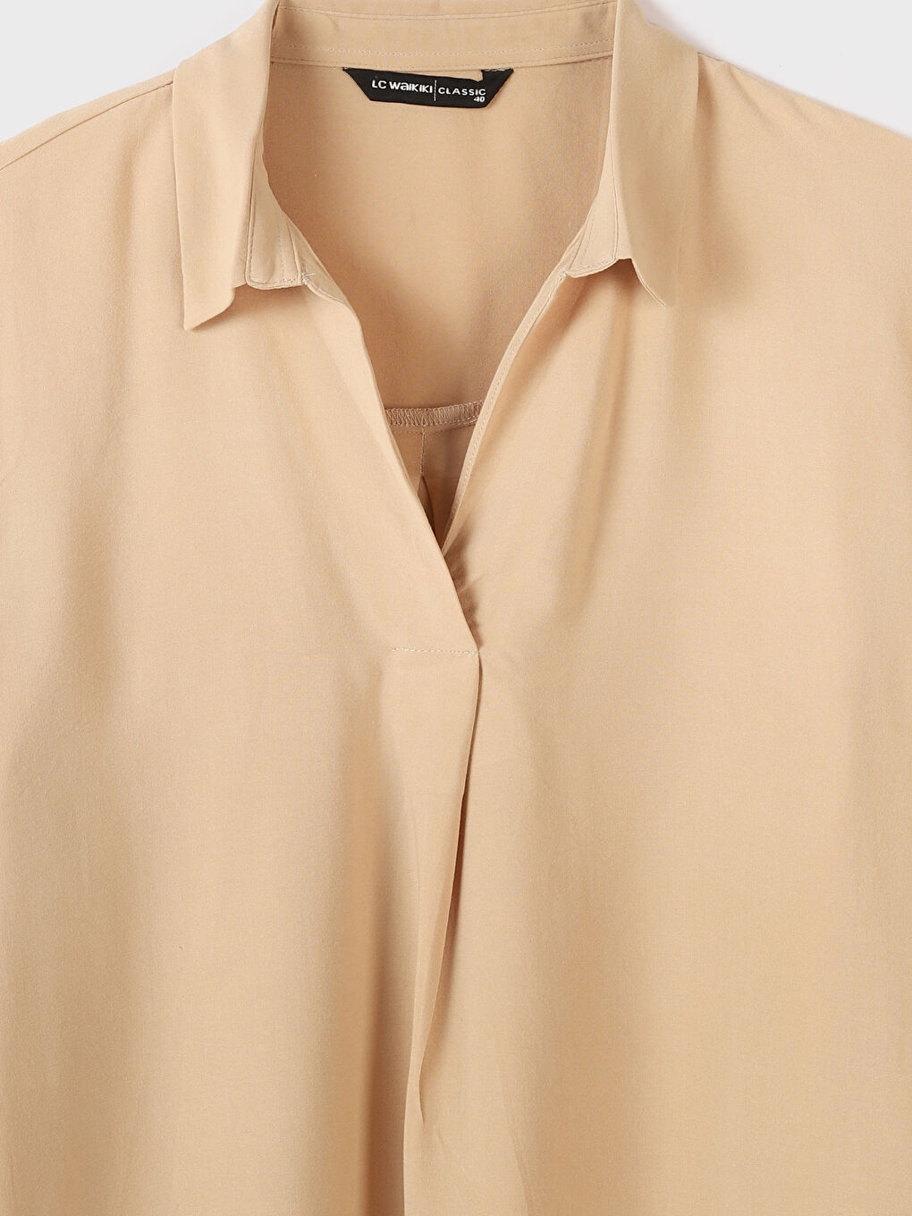 LCWAIKIKI Classic Shirt Collar Plain Long Sleeve Oversized Women's Blouse -W25967Z8-KNF
