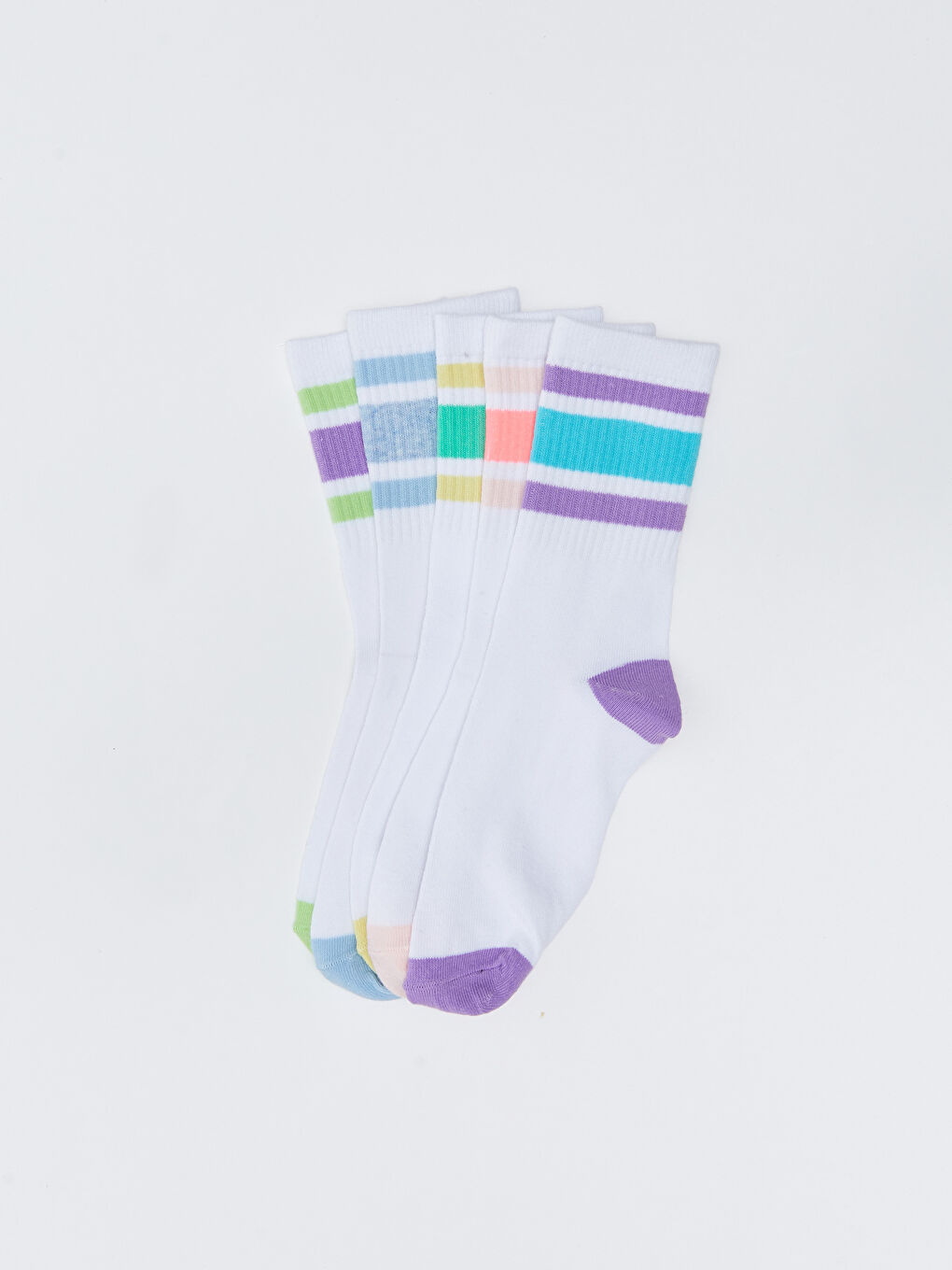 Color Block Girls' Ankle Socks 5 Pack