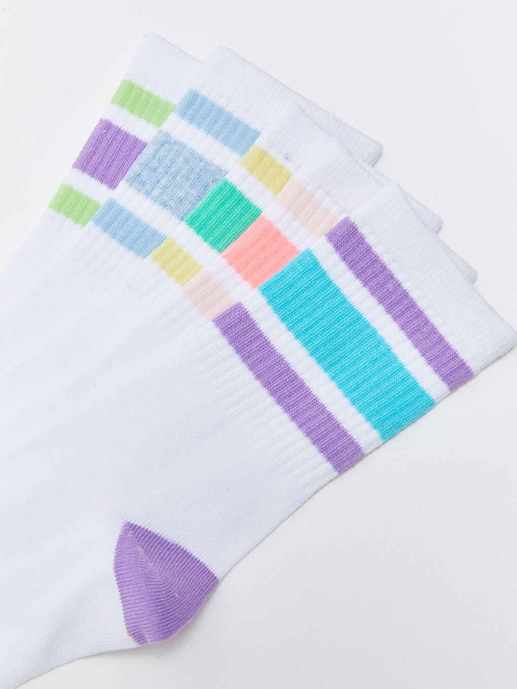 Color Block Girls' Ankle Socks 5 Pack-2