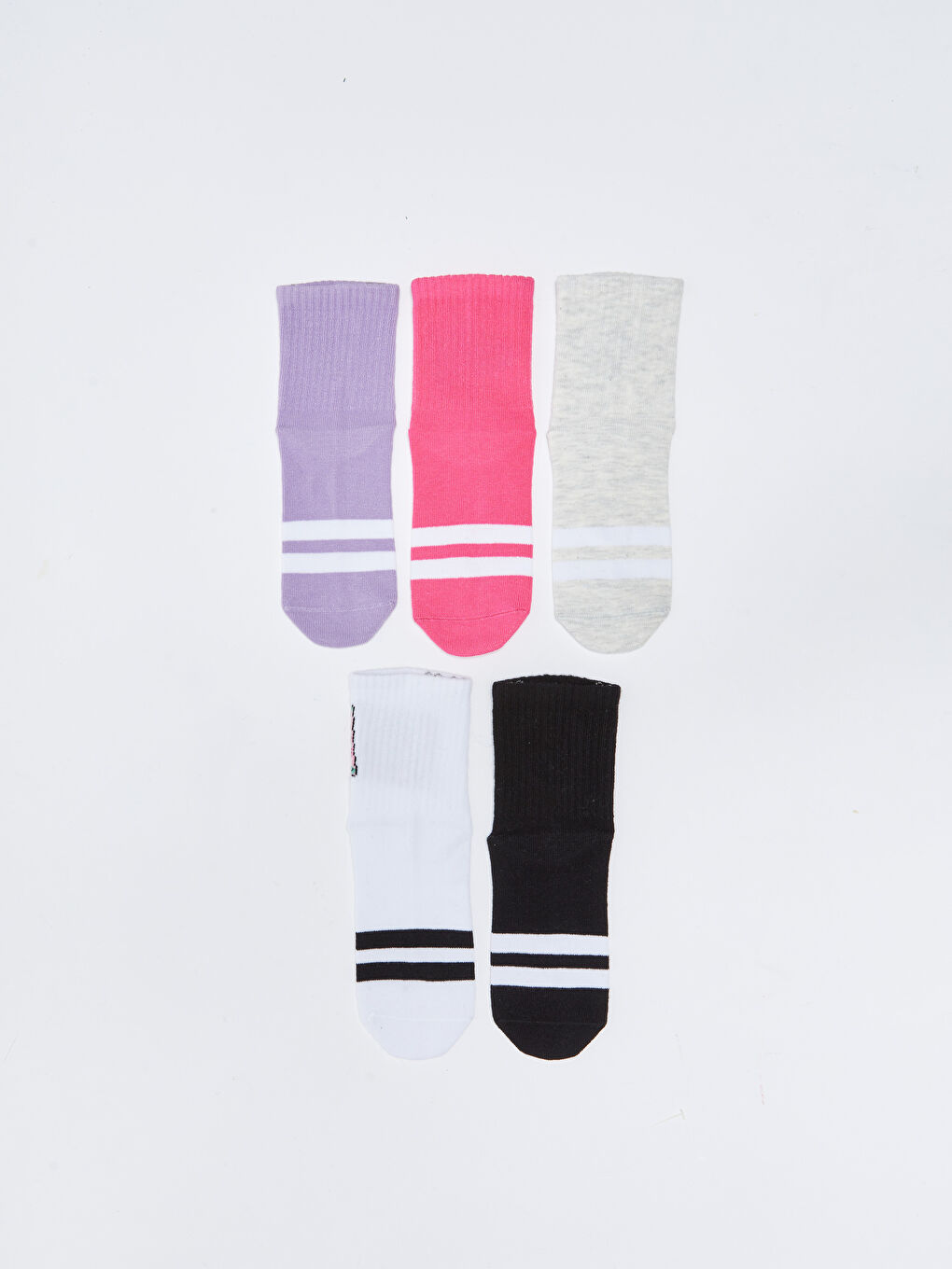 Patterned Girls' Ankle Socks 5 Pack