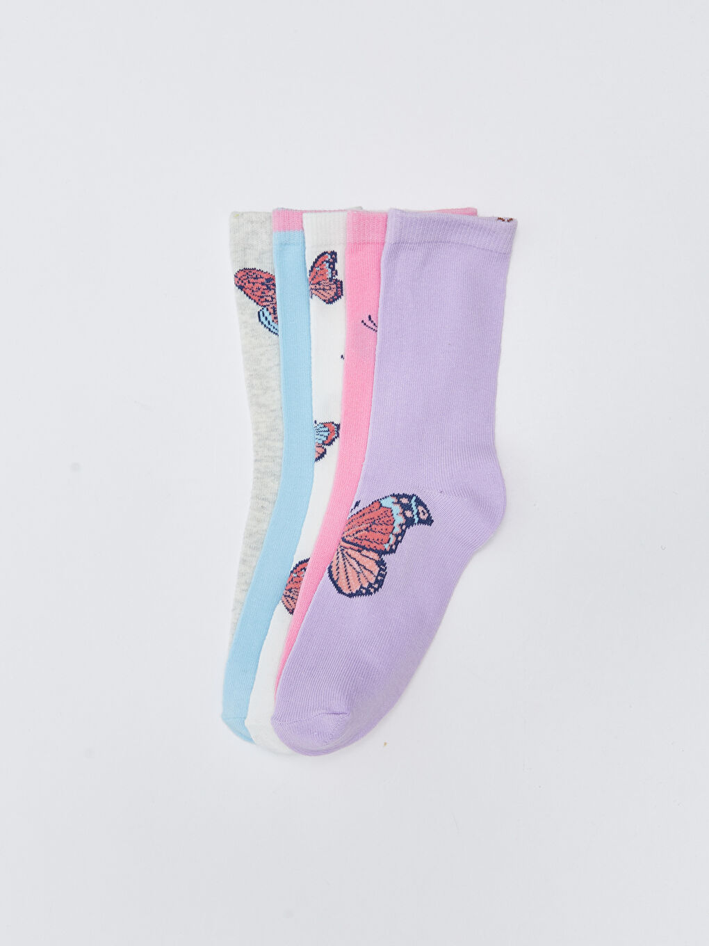 LCW Kids Gemusterte Knöchelsocken für Mädchen 5er-Pack -W25985Z4-J2S