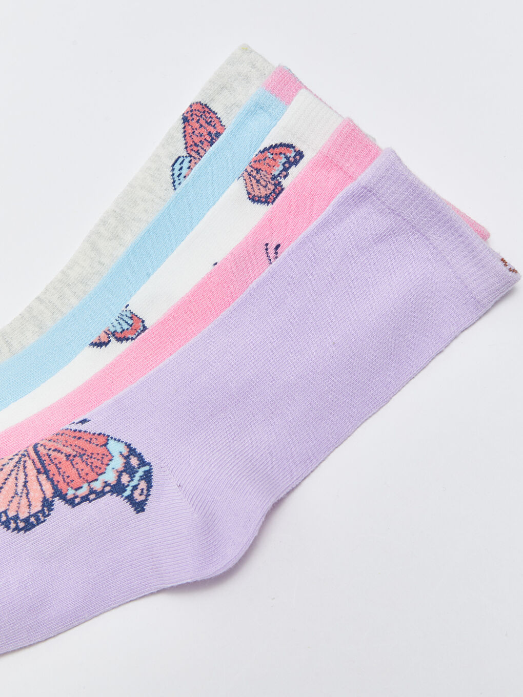 LCW Kids Gemusterte Knöchelsocken für Mädchen 5er-Pack -W25985Z4-J2S