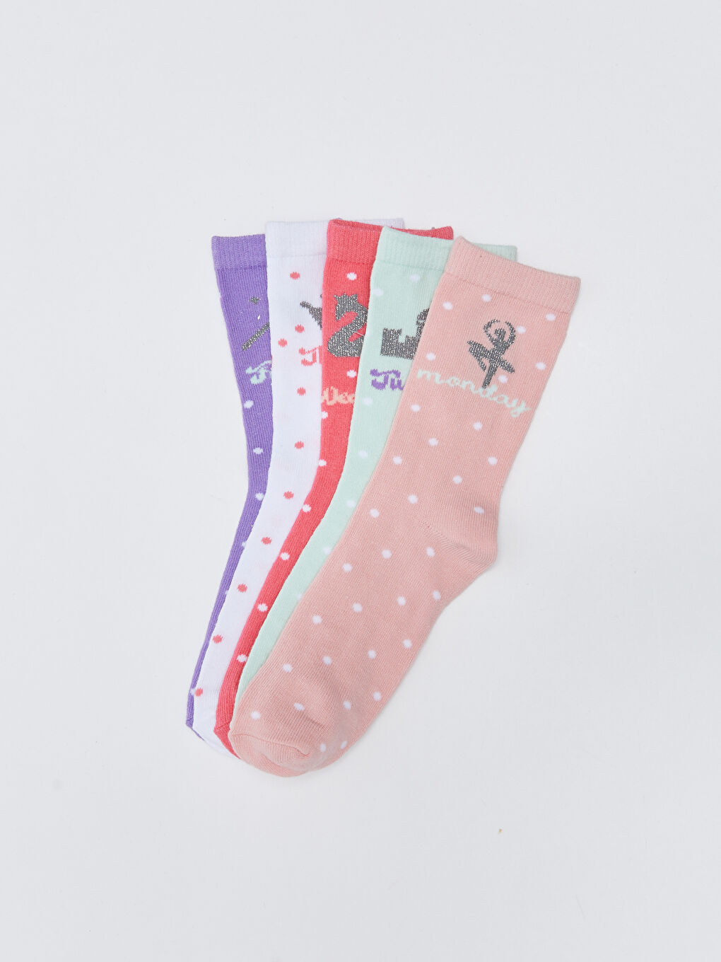 Patterned Girls' Ankle Socks 5 Pack