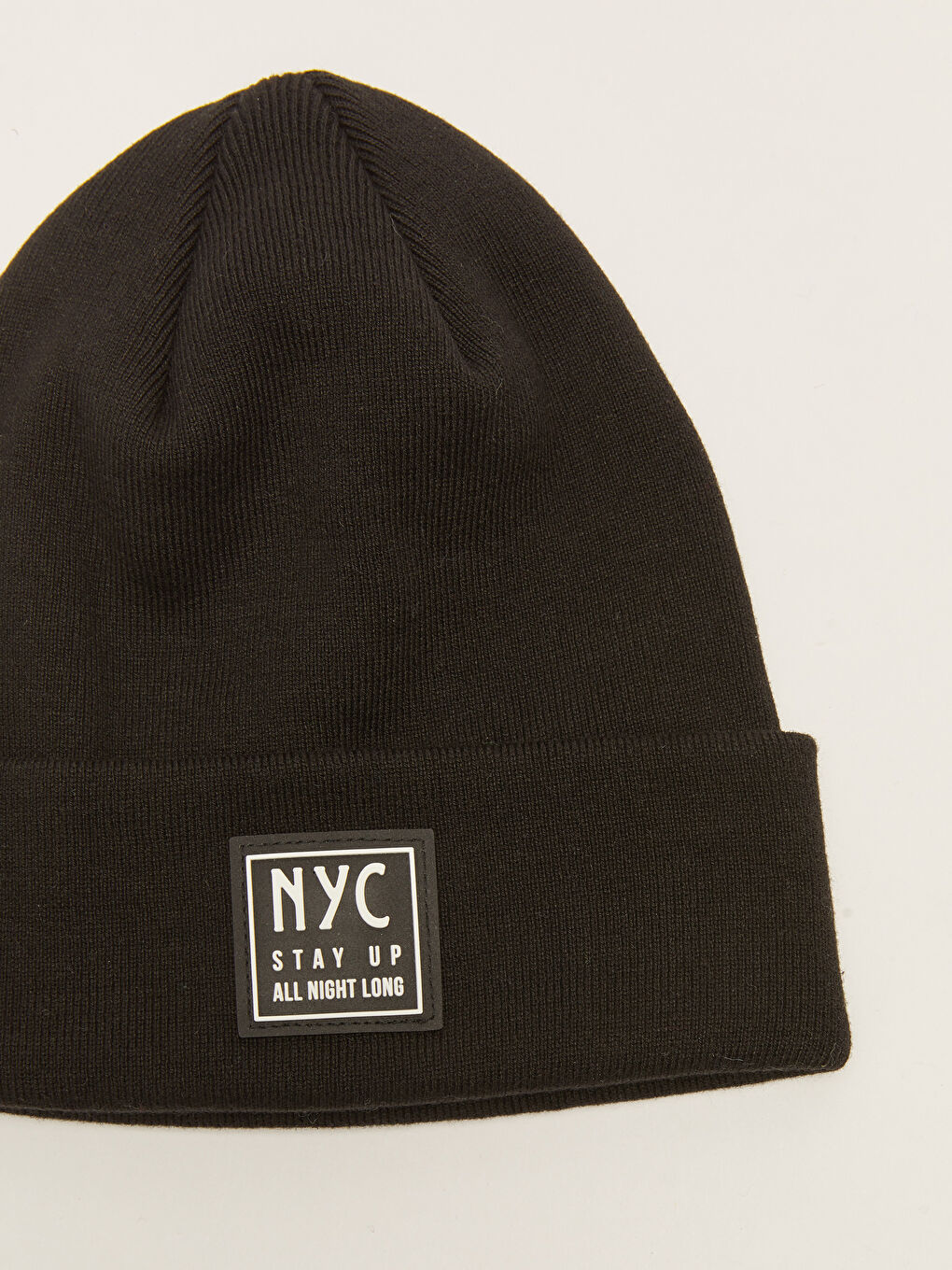 Label Embroidered Boy Knitwear Beanie-1