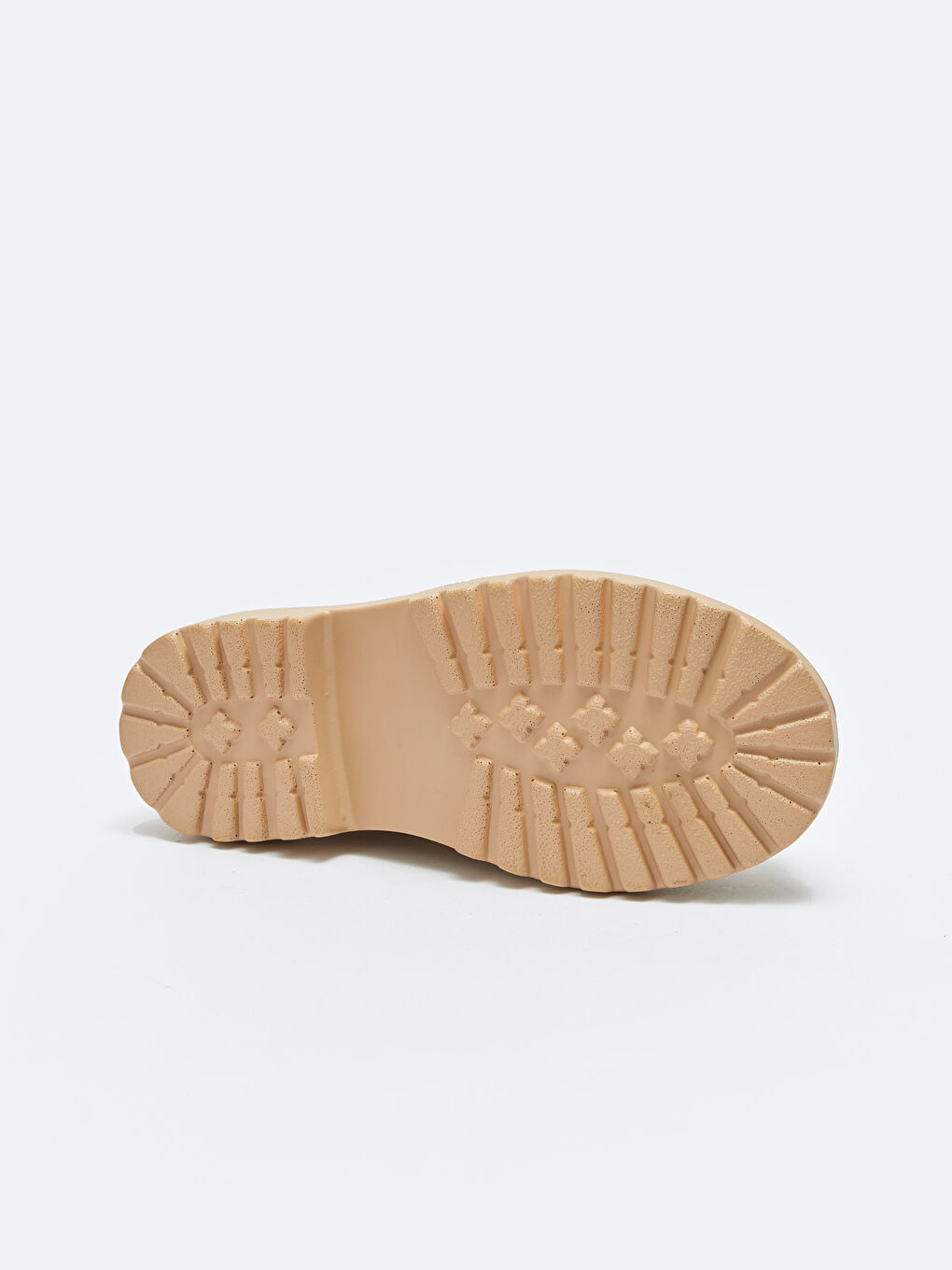 Bej Deri Görünümlü Bağcıklı ve Fermuarlı Kadın Kar Botu-3