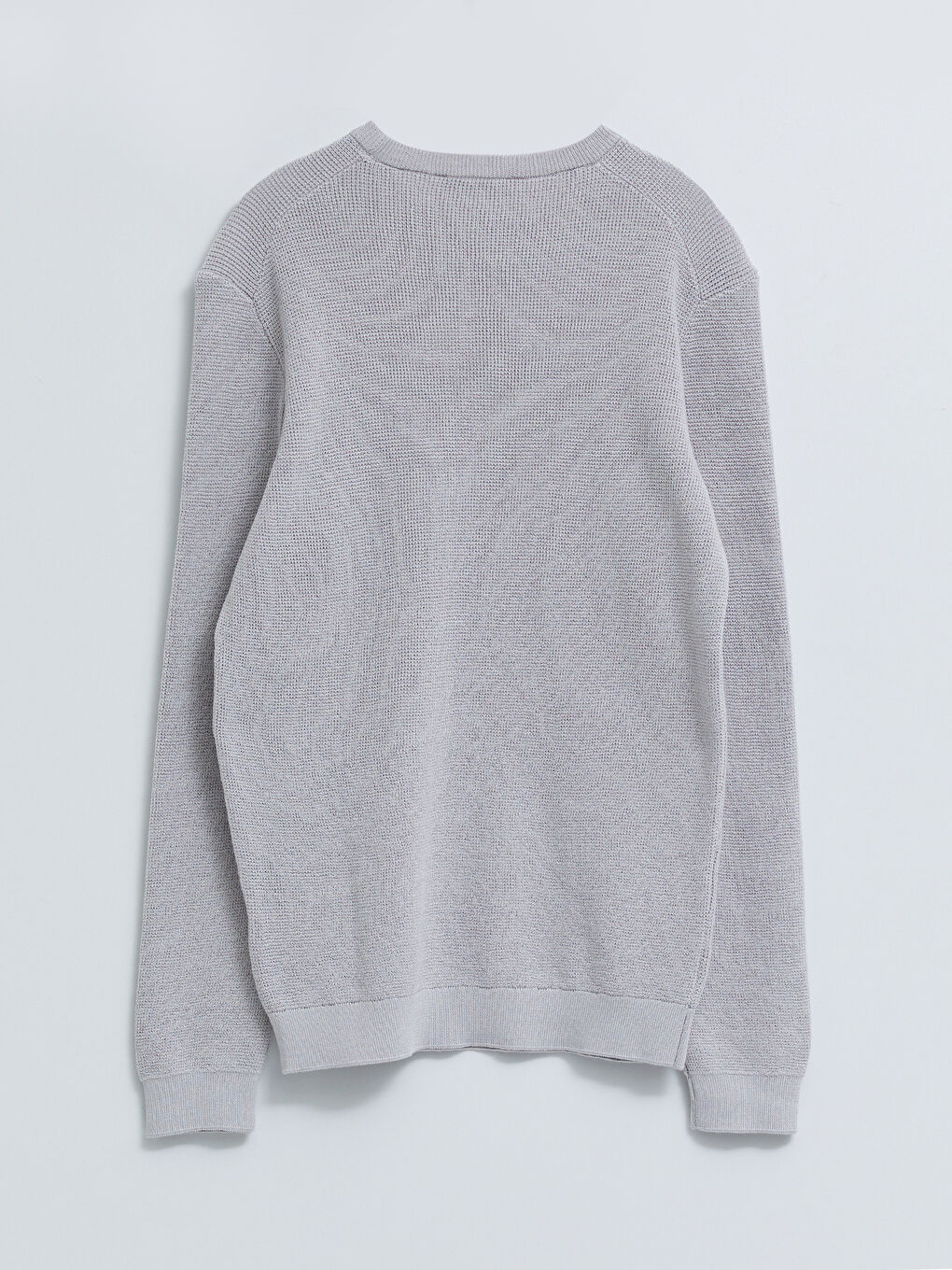 Gri Bisiklet Yaka Erkek Triko Kazak-5