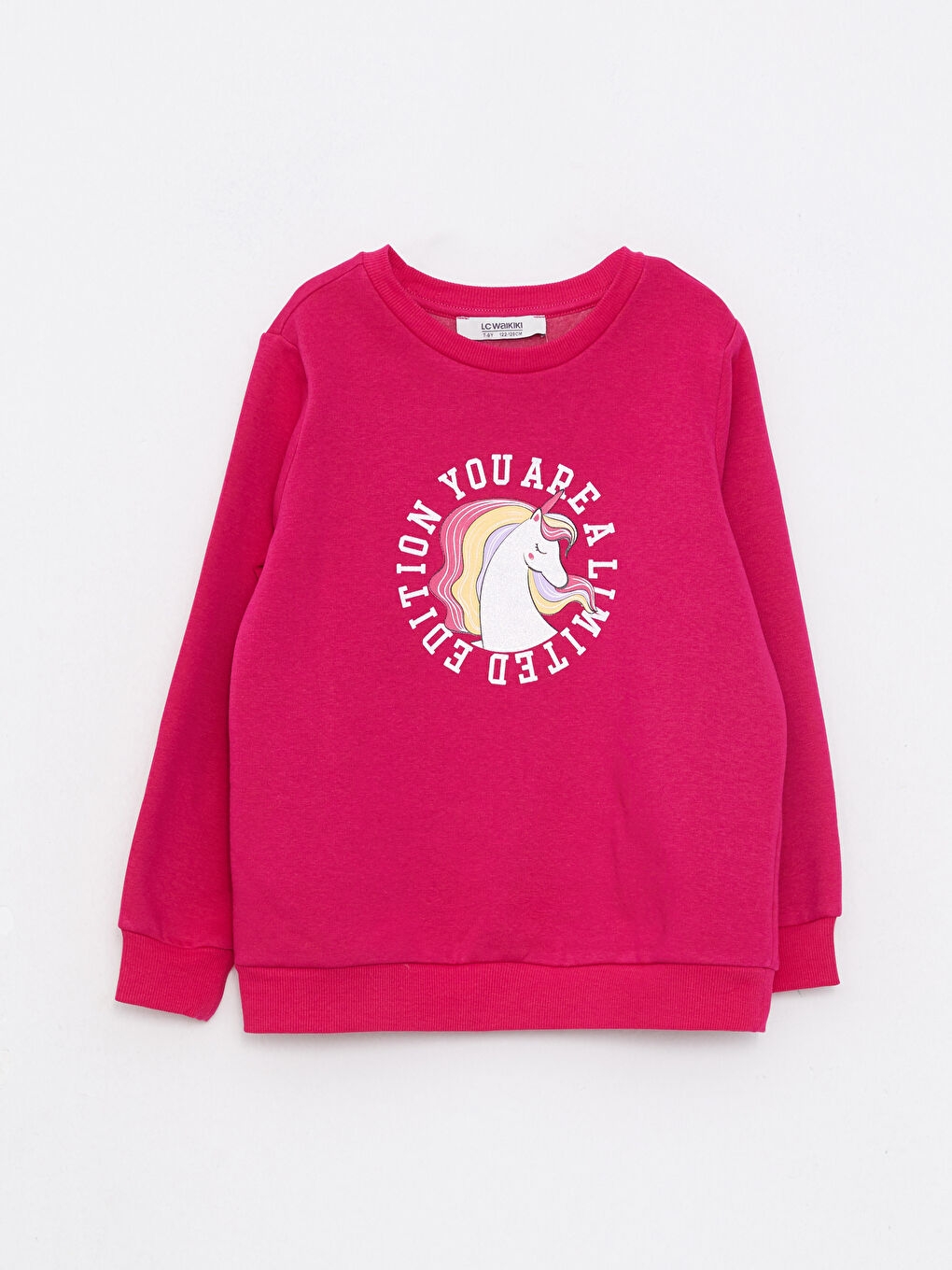 Crew Neck Printed Long Sleeve Girls' Sweatshirt