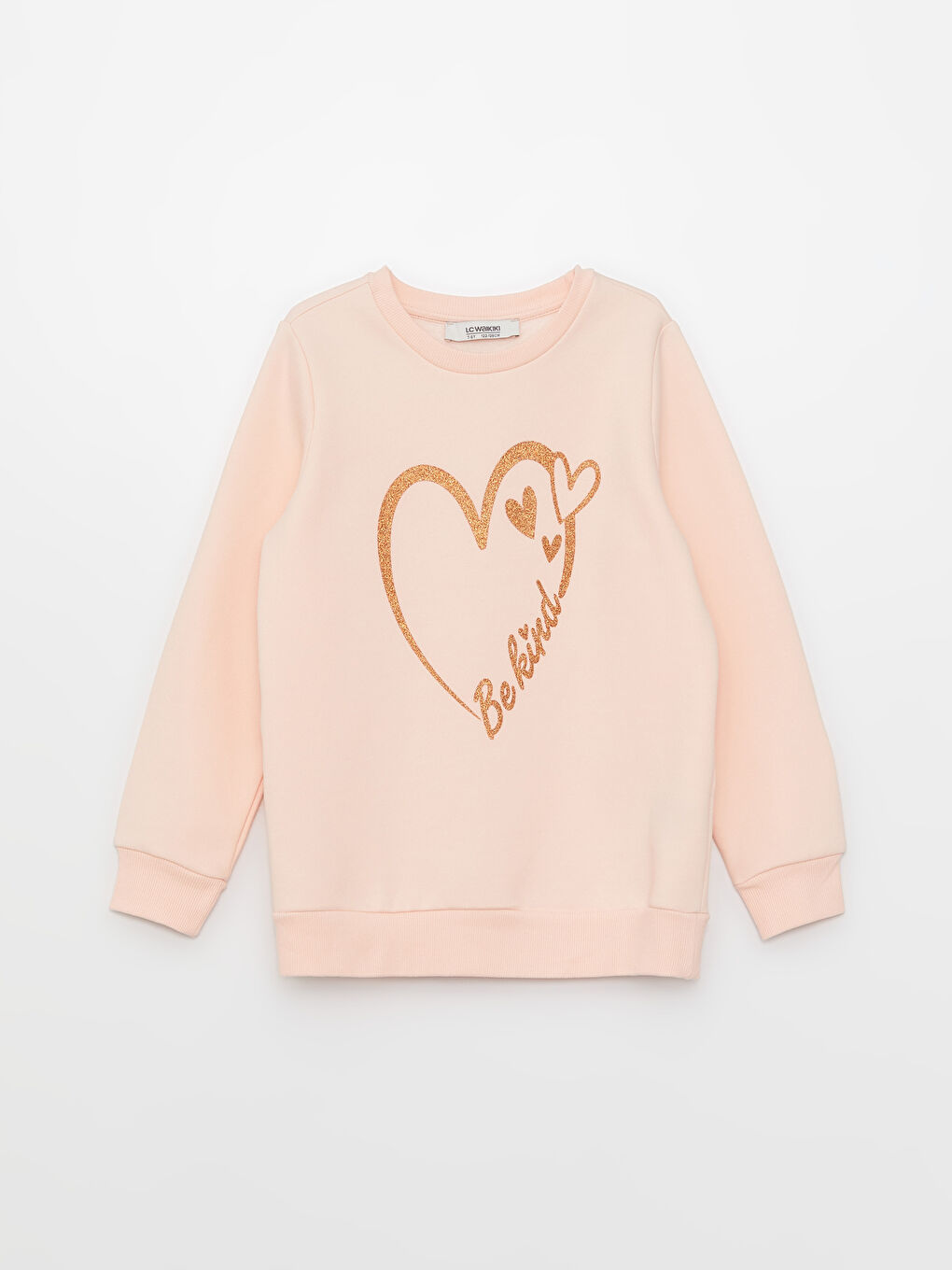 Қыздарға арналған ұзын жеңді принтті дөңгелек жағалы свитшот