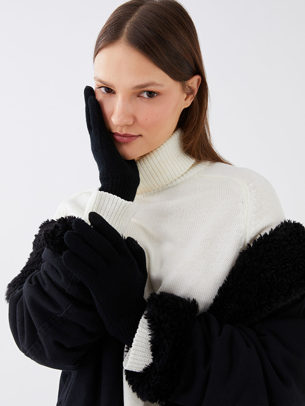 LCW ACCESSORIES Women's Plain Knitwear Gloves -W26054Z8-HEG