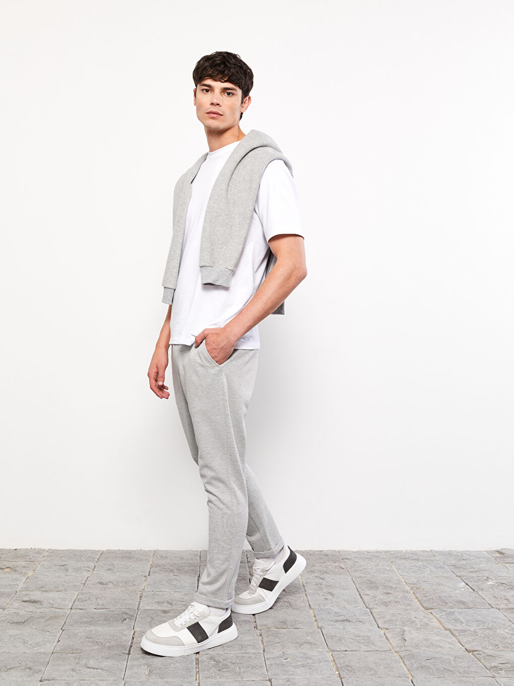 Gri Slim Fit Erkek Pantolon-1