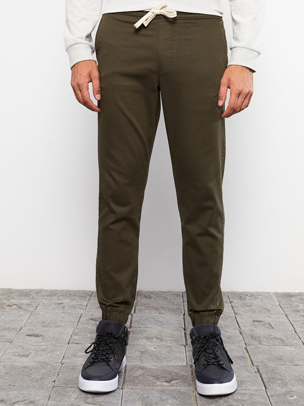Slim Fit Twill Men's Trousers-2