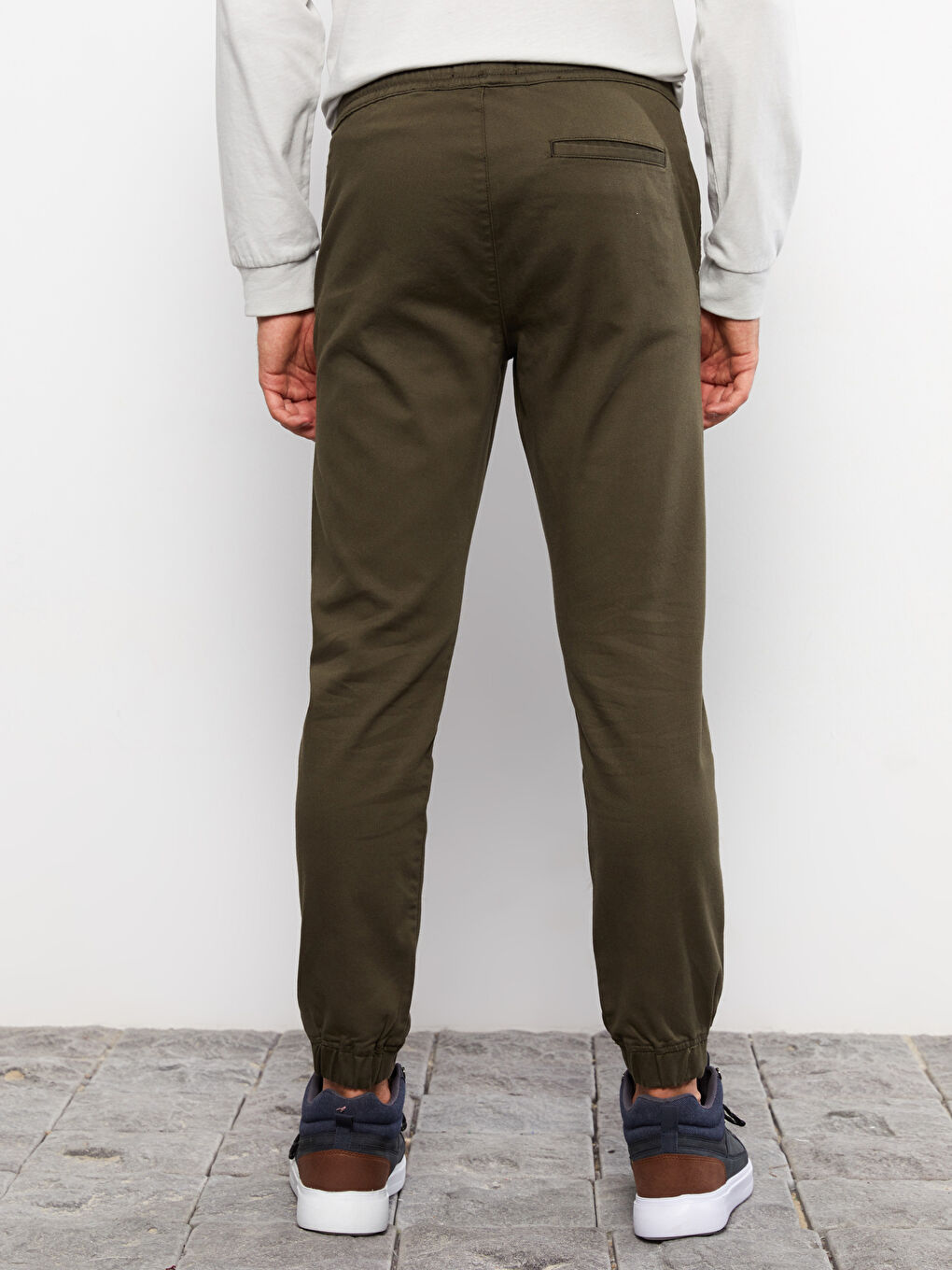 Slim Fit Twill Men's Trousers-4