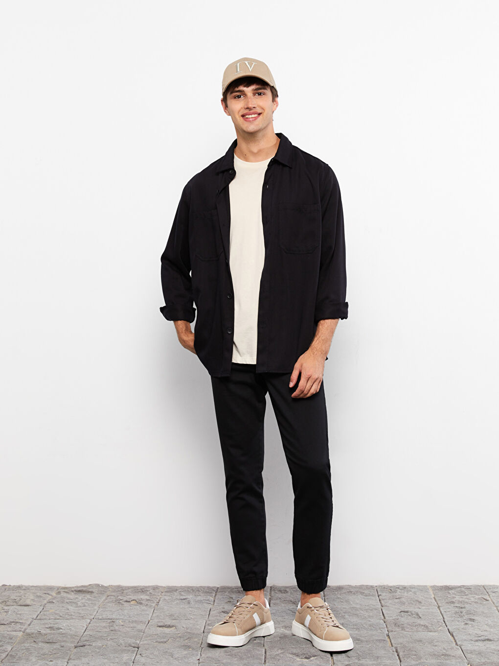 Slim Fit Twill Men's Trousers