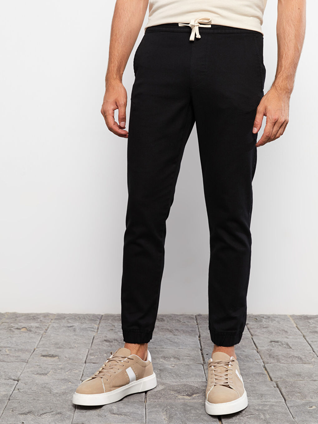 Slim Fit Twill Men's Trousers-2