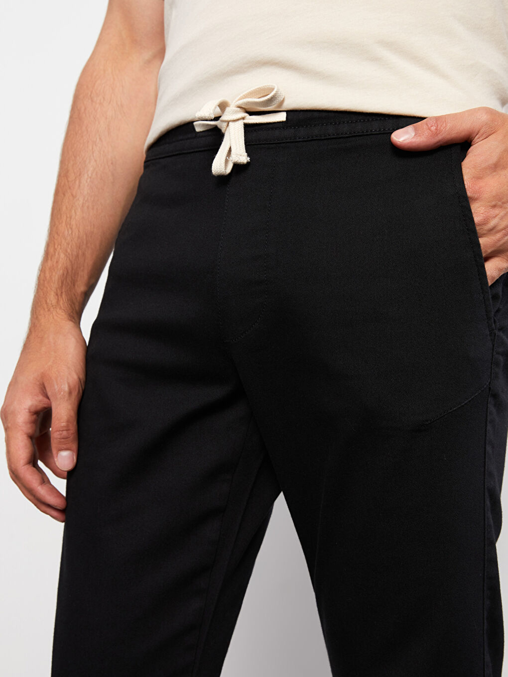 Slim Fit Twill Men's Trousers-3