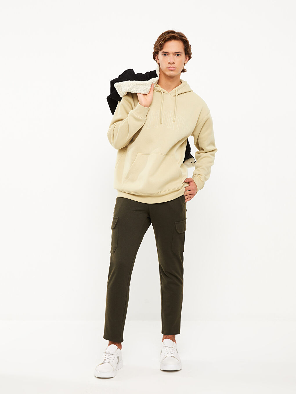 Haki Slim Fit Erkek Kargo Pantolon