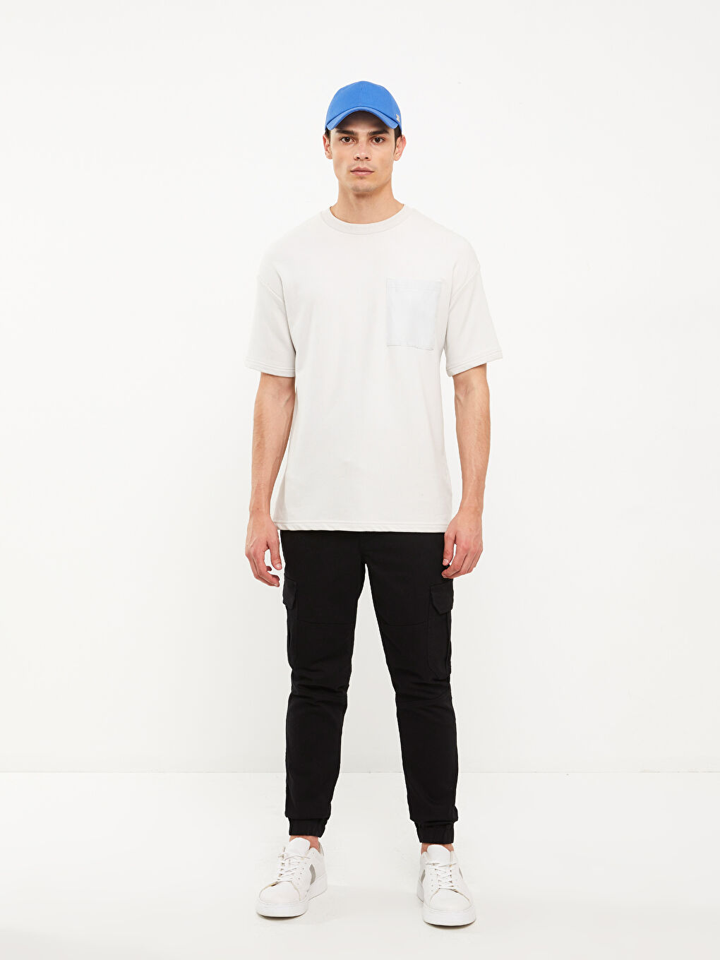 XSIDE Siyah Slim Fit Gabardin Erkek Kargo Pantolon - 1