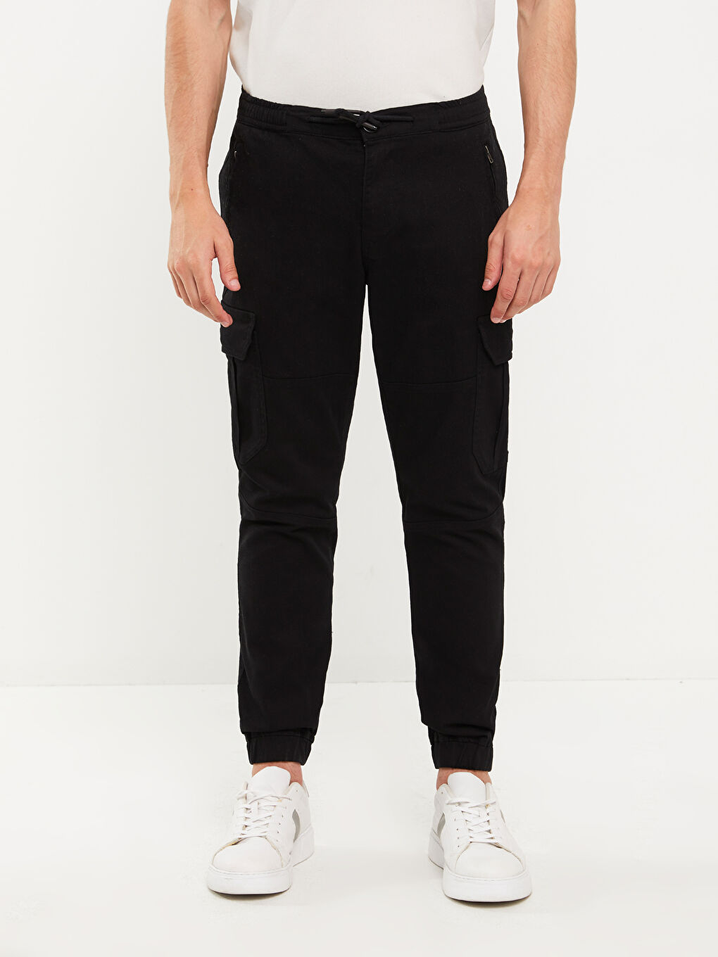 XSIDE Siyah Slim Fit Gabardin Erkek Kargo Pantolon - 2