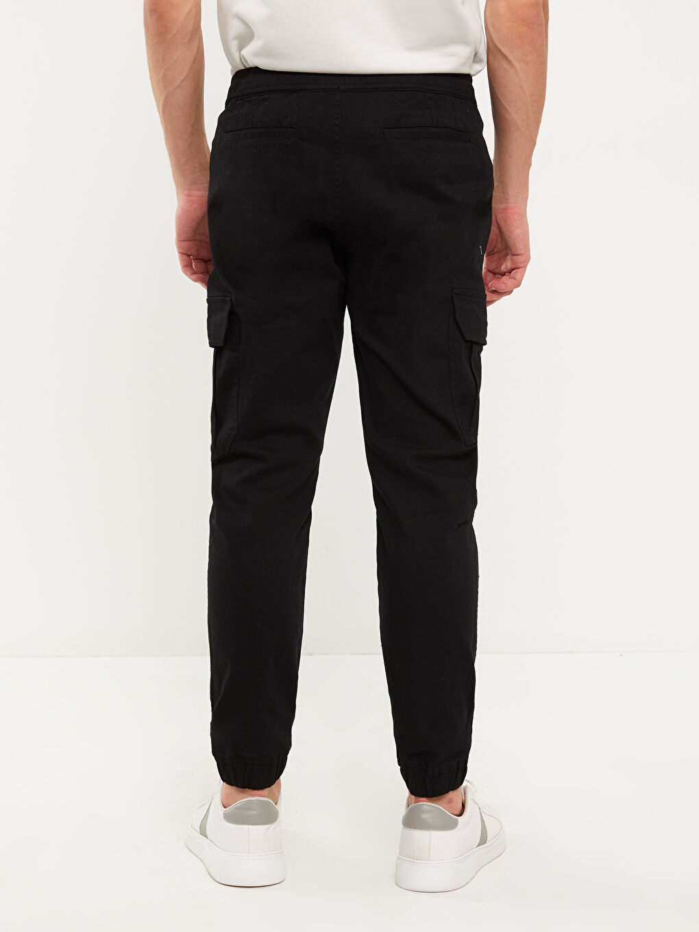 XSIDE Siyah Slim Fit Gabardin Erkek Kargo Pantolon - 3