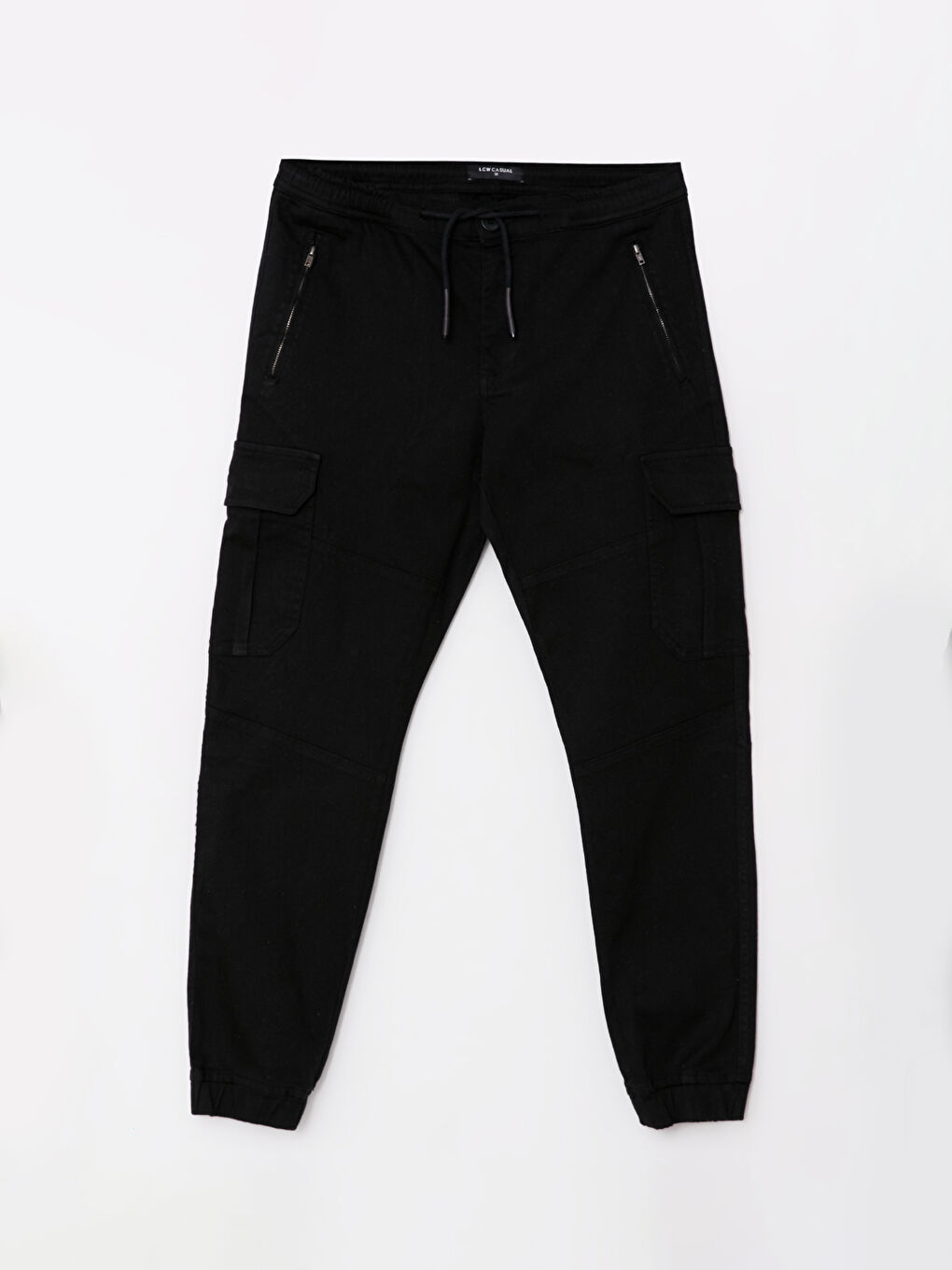 XSIDE Siyah Slim Fit Gabardin Erkek Kargo Pantolon - 5