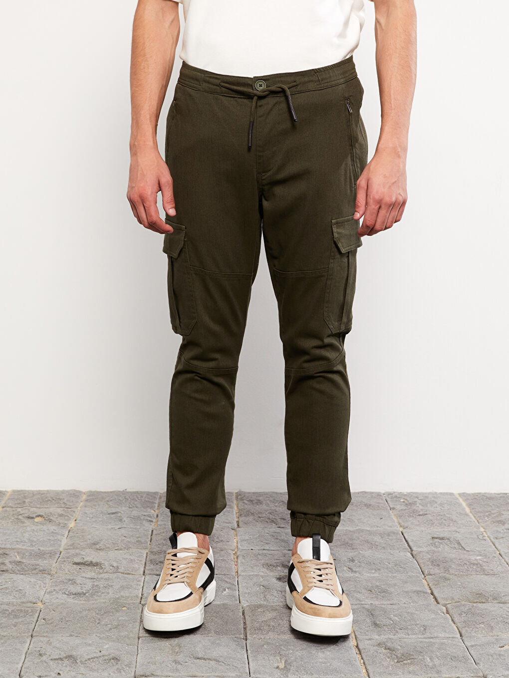 Брюки карго из твила слим-фит для мужчин-2