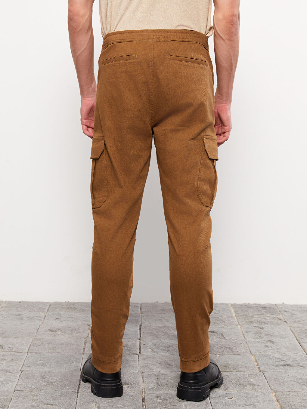 Slim Fit Twill Men's Cargo Trousers-4