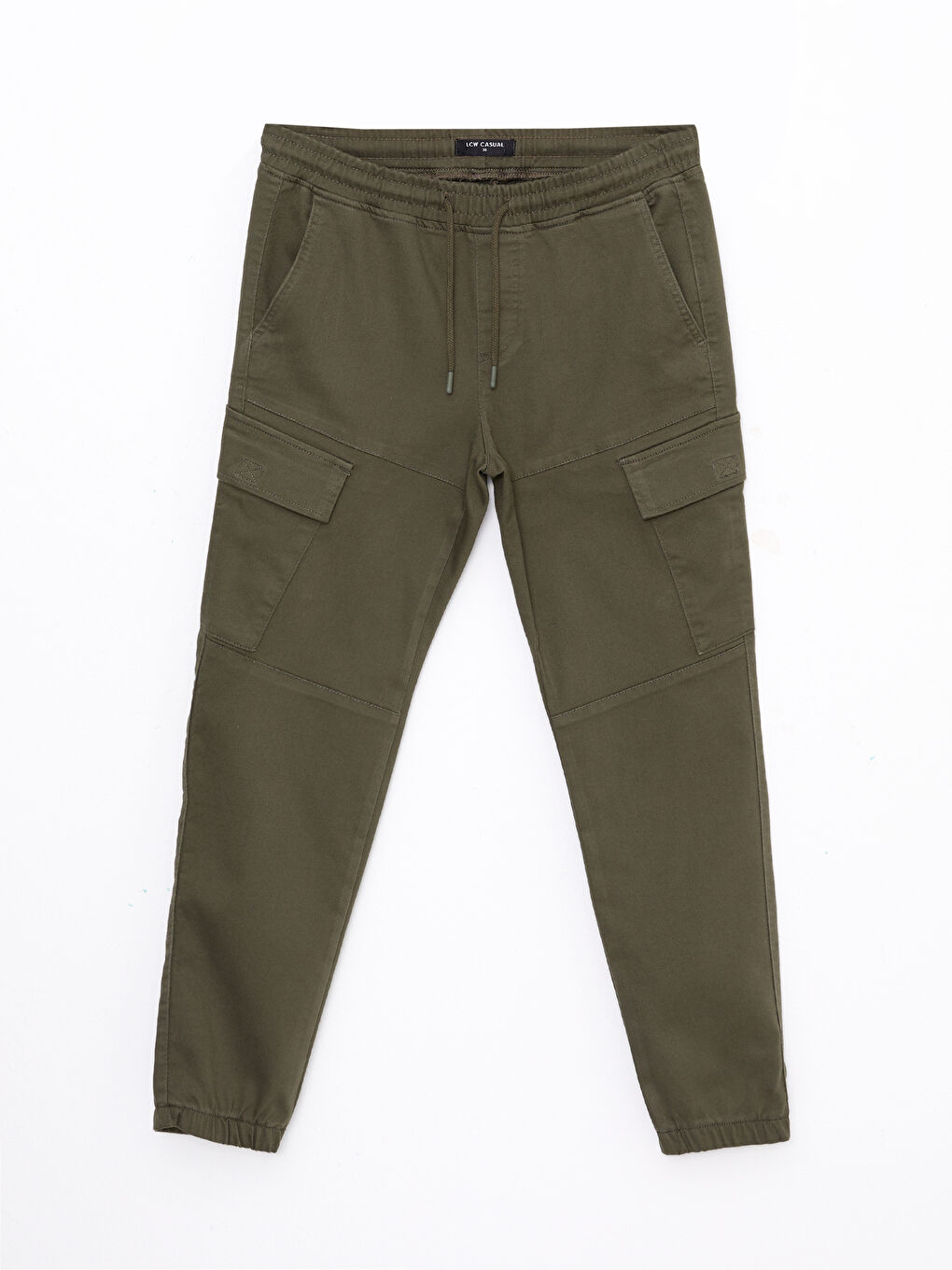 Haki Slim Fit Gabardin Erkek Kargo Pantolon-5