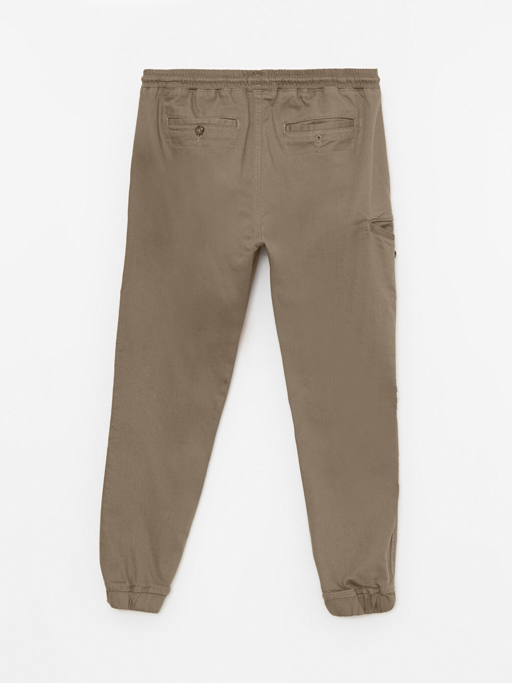 Bej Slim Fit Gabardin Erkek Jogger Pantolon-6