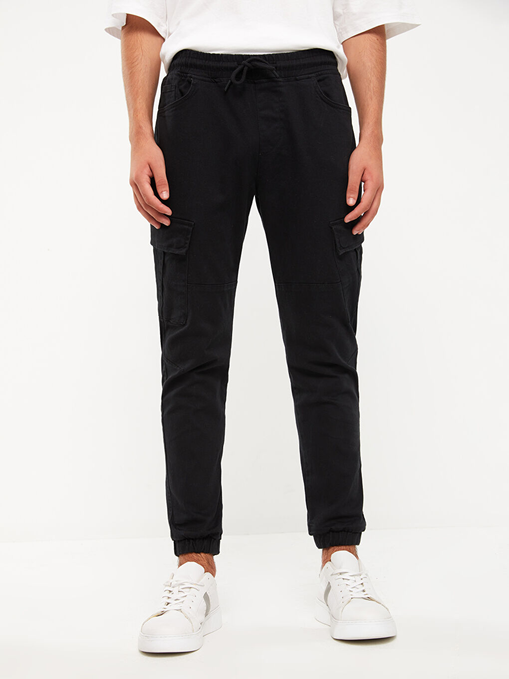 LCW Casual Siyah Slim Fit Gabardin Erkek Jogger Pantolon - 2