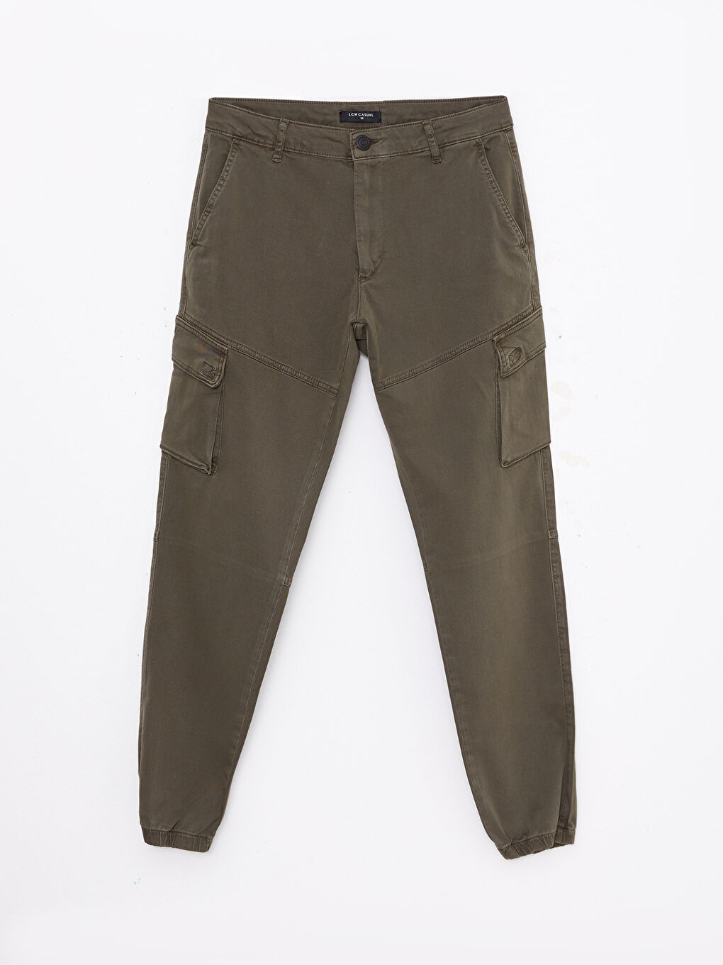 Haki Slim Fit Gabardin Erkek Kargo Pantolon-5